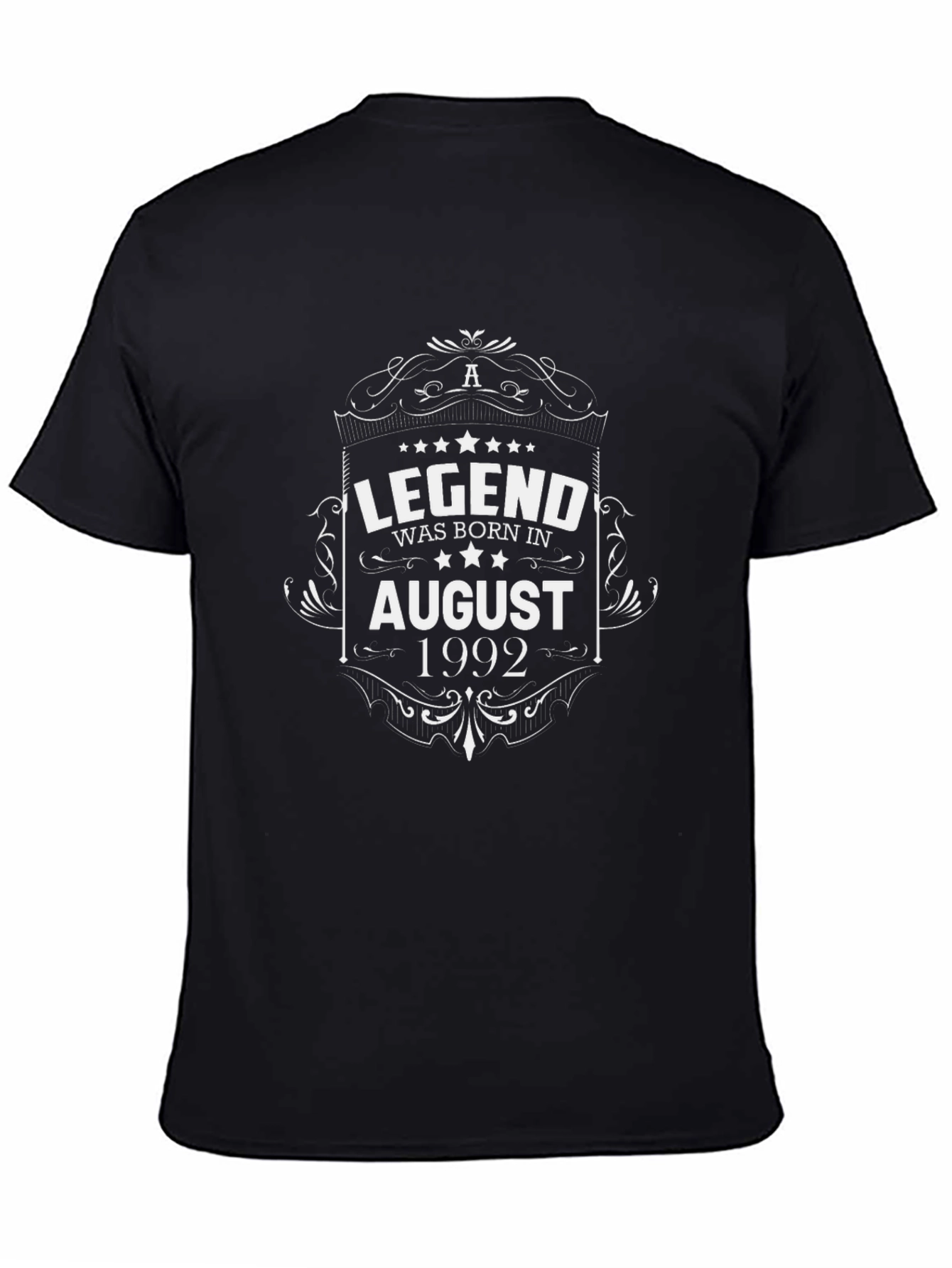 Legend Born in August 1992 Black T-Shirt