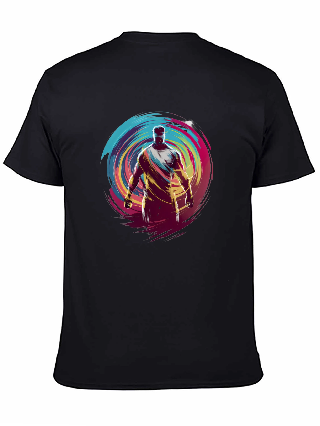 Abstract Athlete Graphic Black T-Shirt