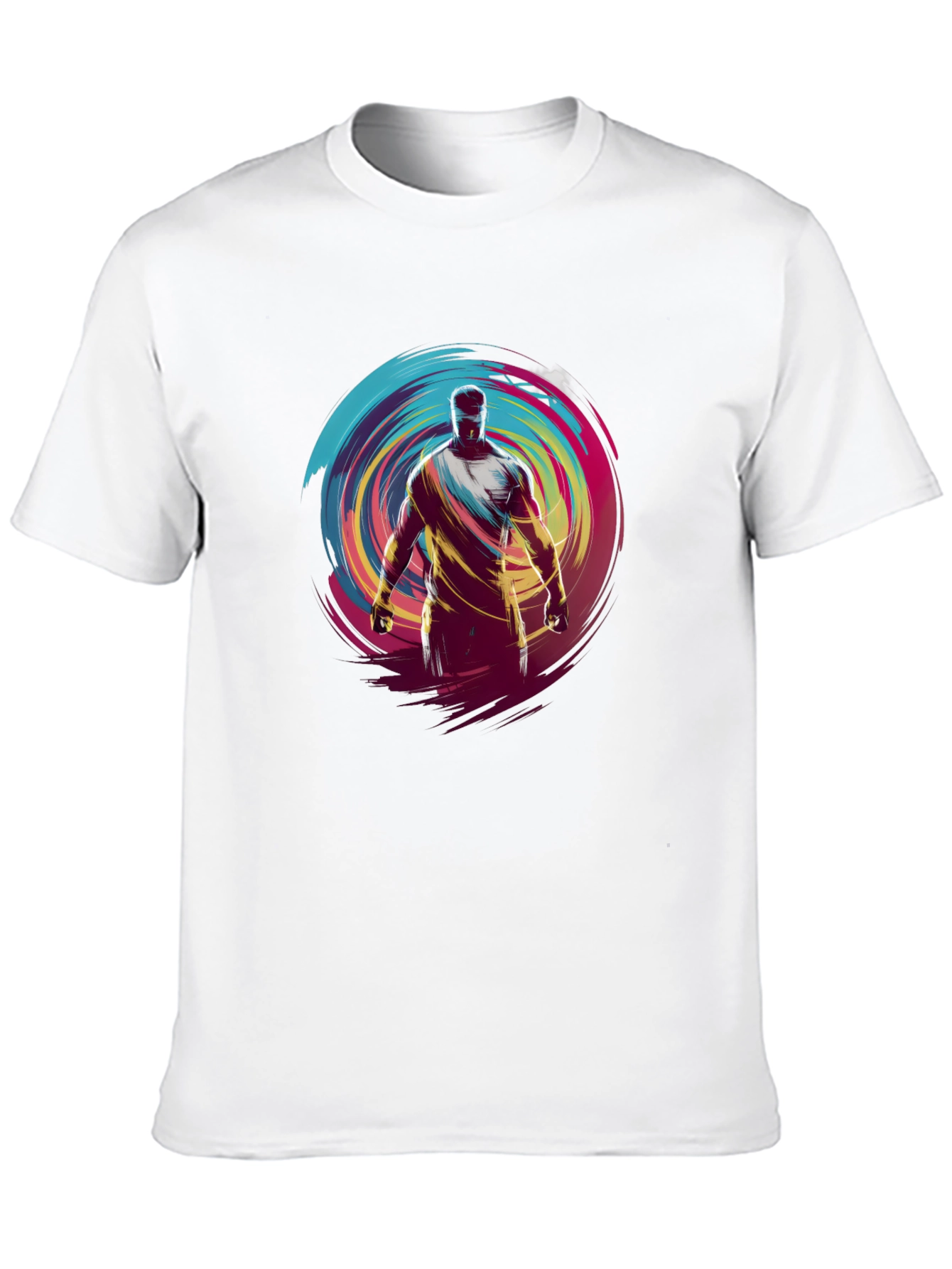 Abstract Athlete Graphic Black T-Shirt