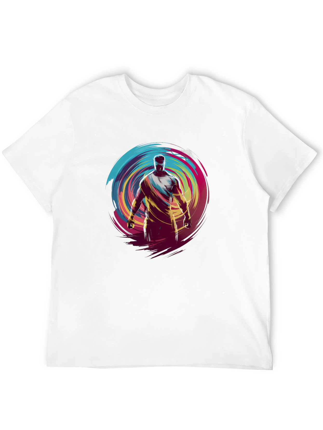 Abstract Athlete Graphic Black T-Shirt