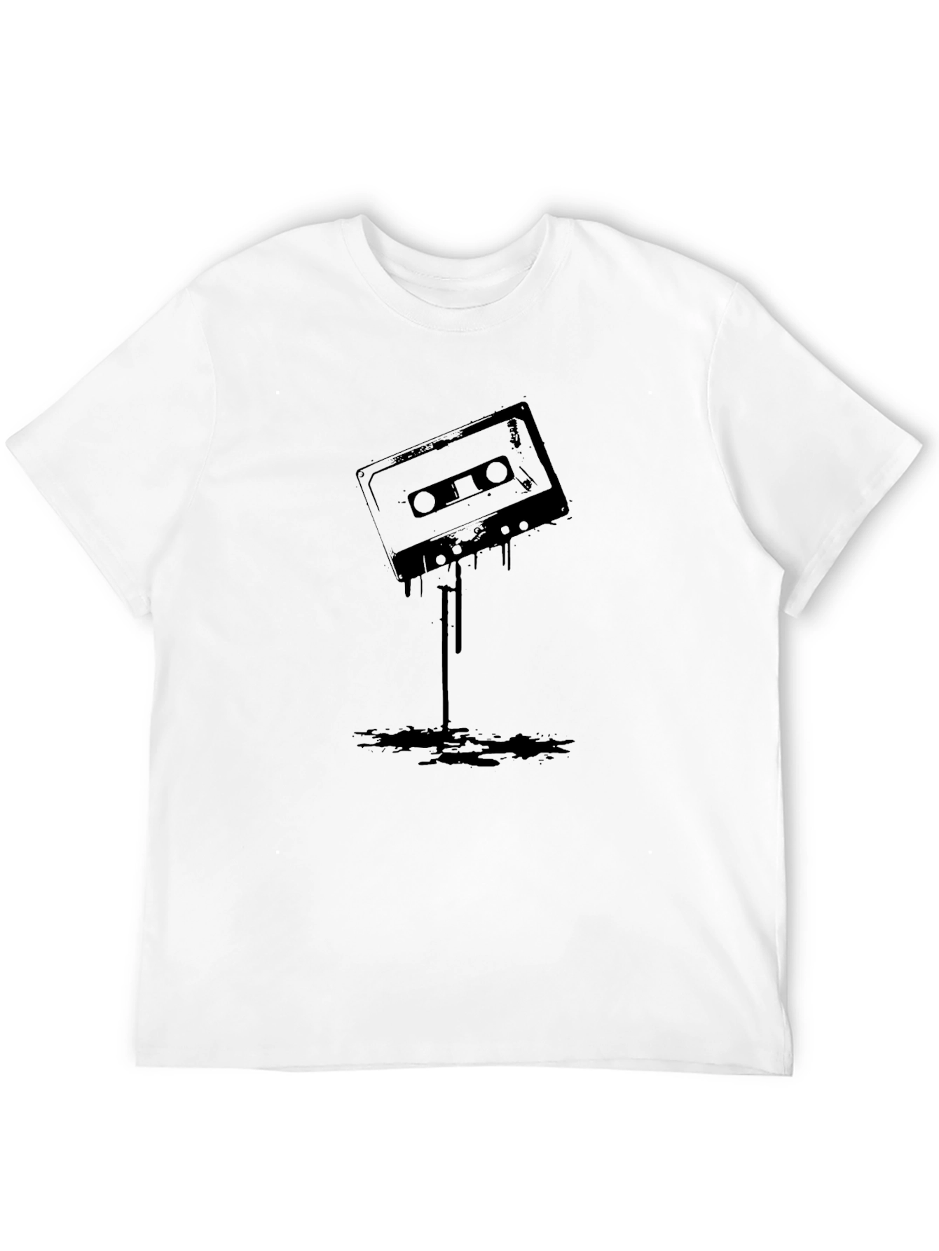 Retro Cassette Tape Graphic Black T-Shirt