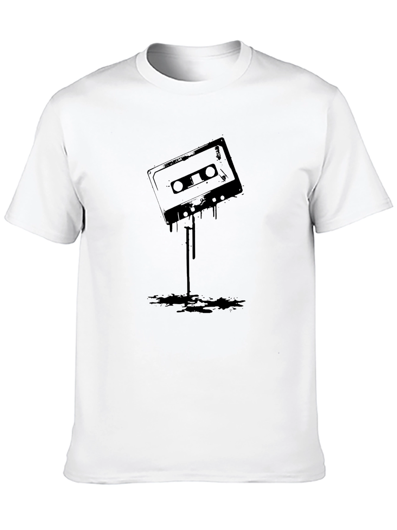 Retro Cassette Tape Graphic Black T-Shirt
