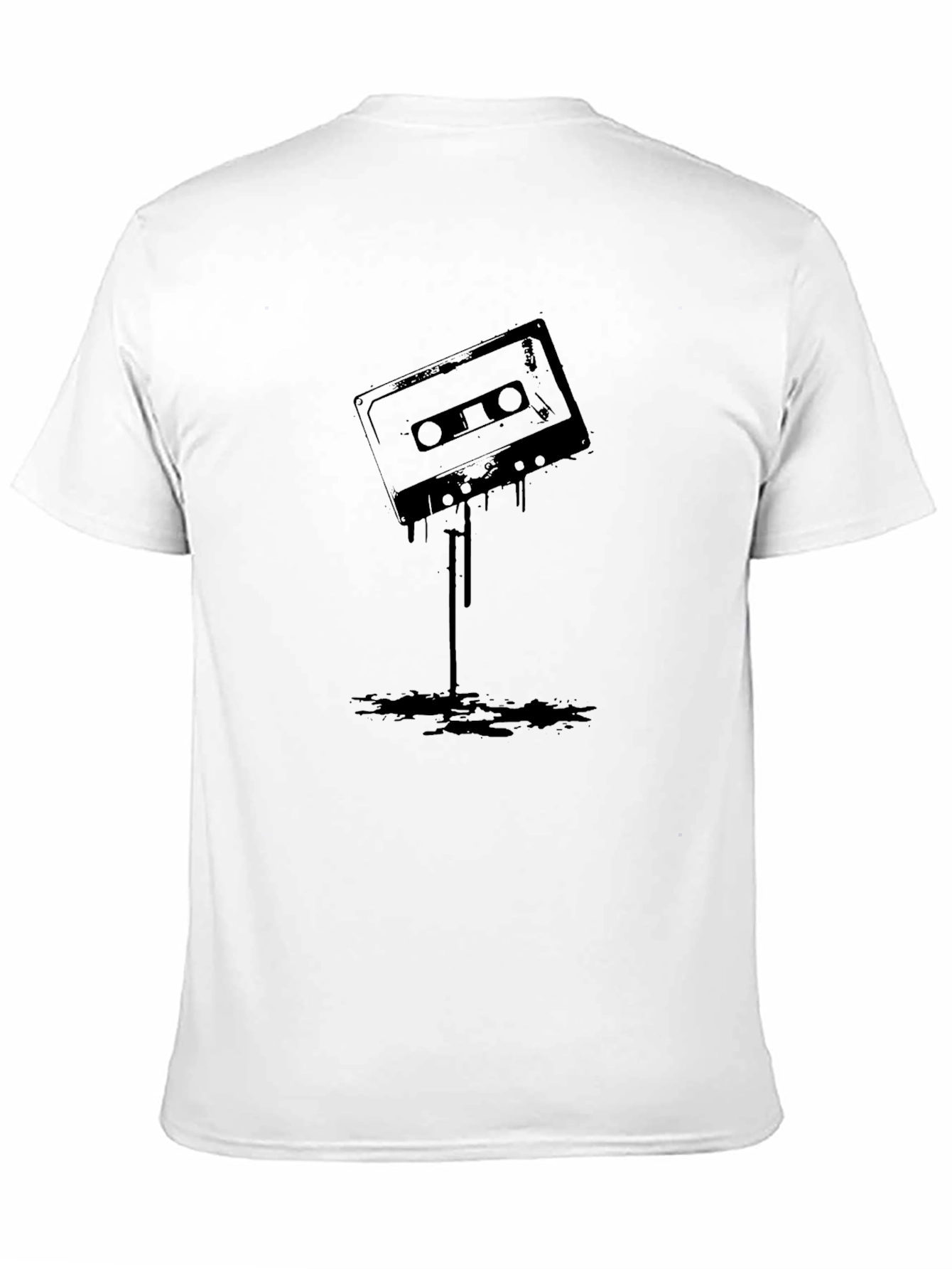 Retro Cassette Tape Graphic Black T-Shirt