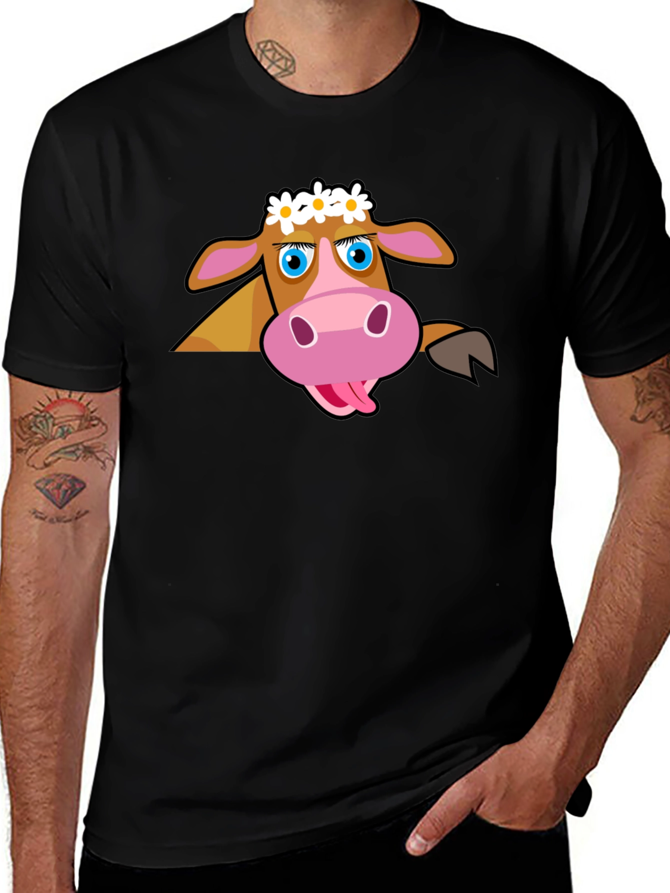 Cartoon Cow T-Shirt: Fun Graphic Tee