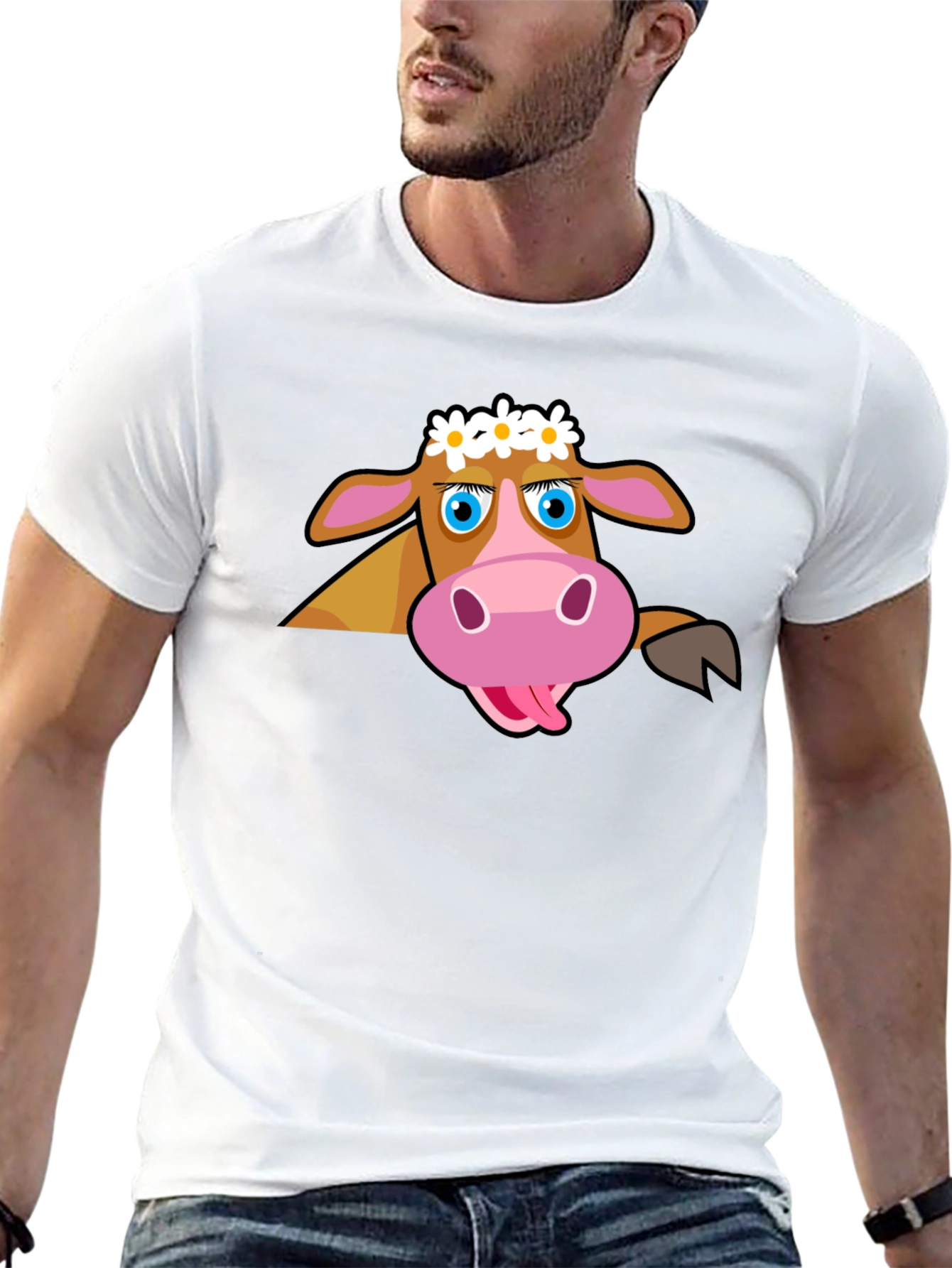 Cartoon Cow T-Shirt: Fun Graphic Tee