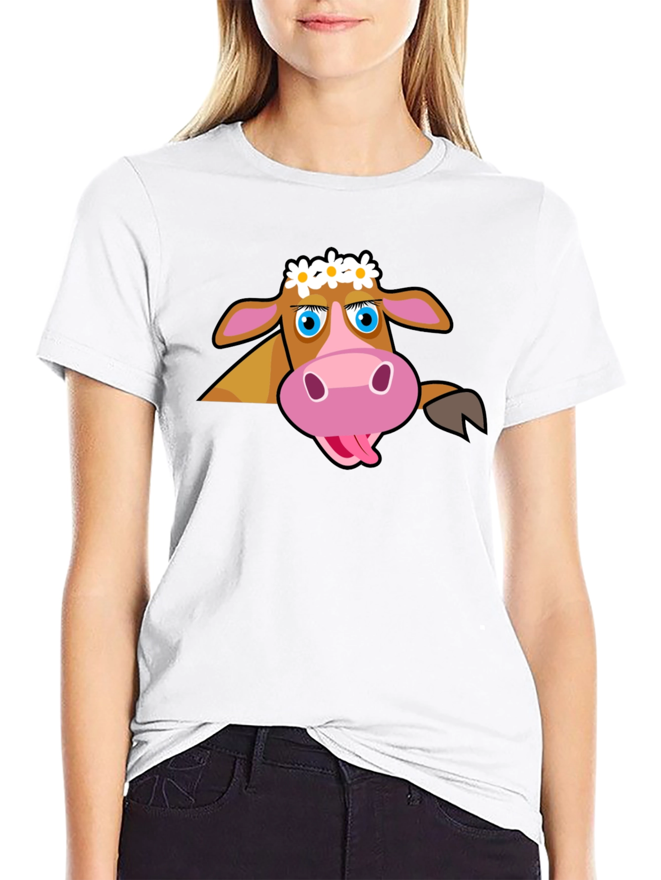 Cartoon Cow T-Shirt: Fun Graphic Tee