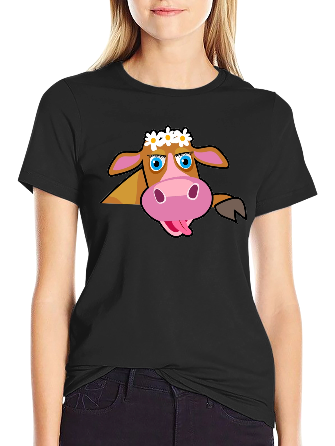 Cartoon Cow T-Shirt: Fun Graphic Tee