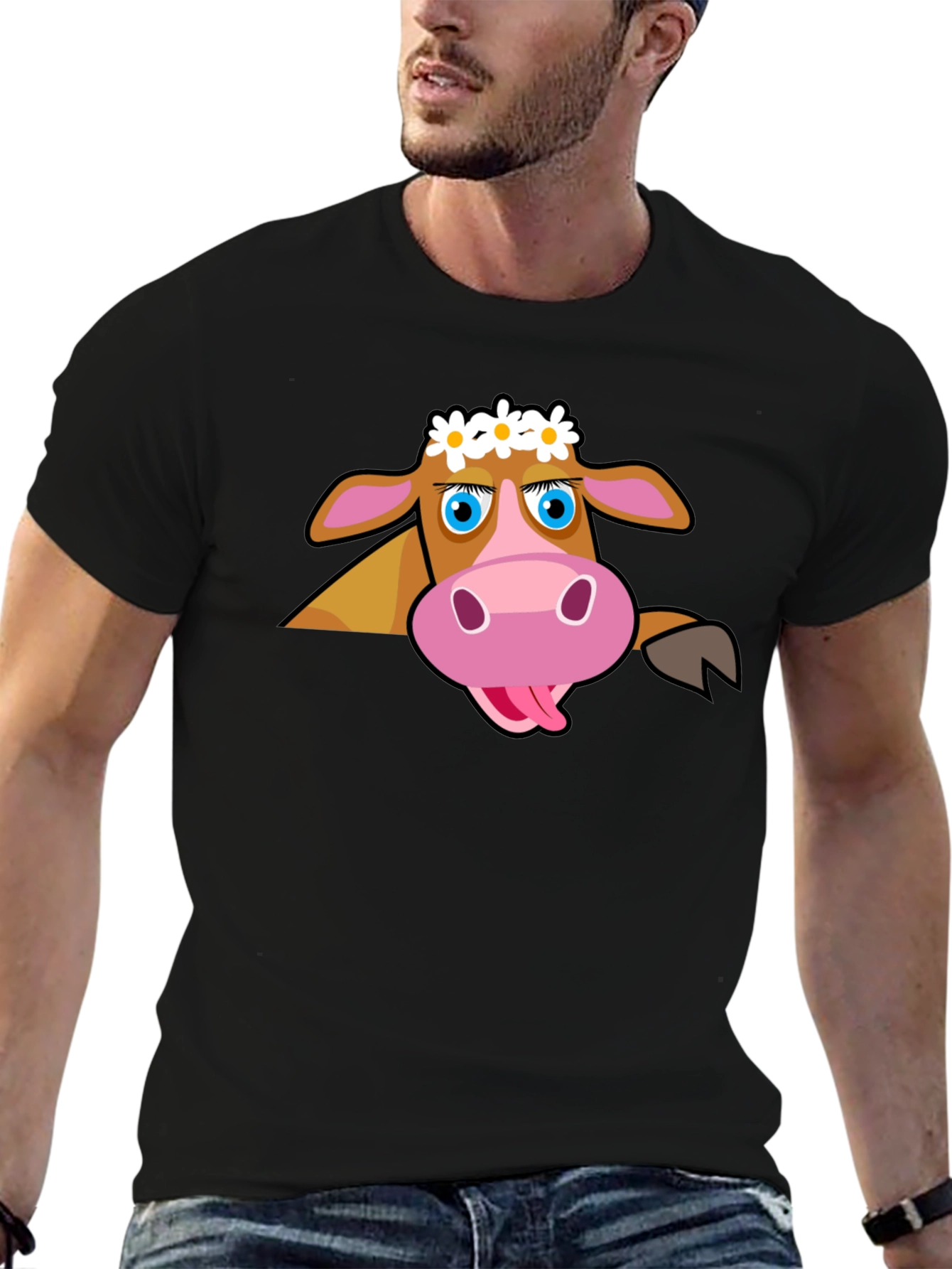 Cartoon Cow T-Shirt: Fun Graphic Tee