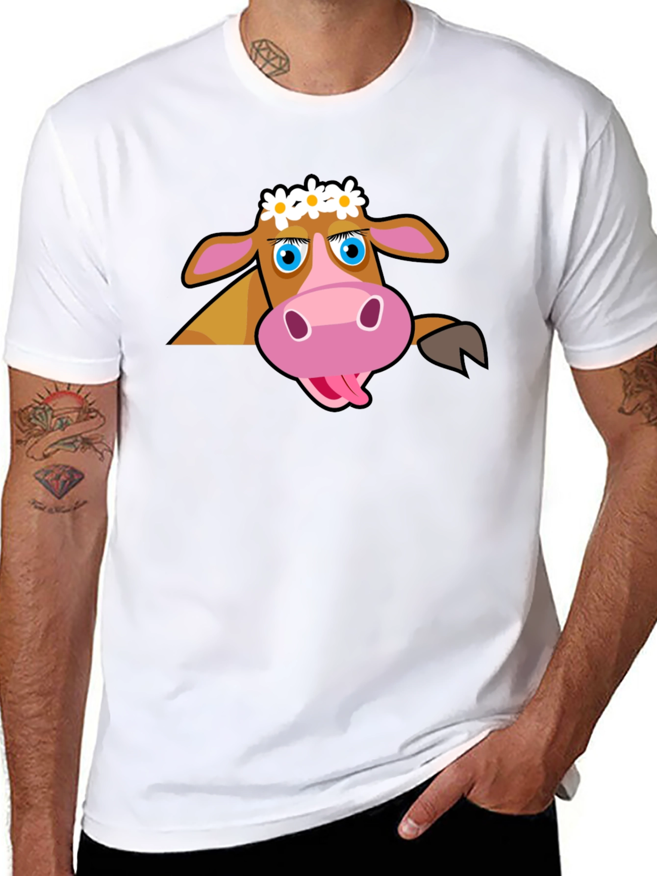 Cartoon Cow T-Shirt: Fun Graphic Tee