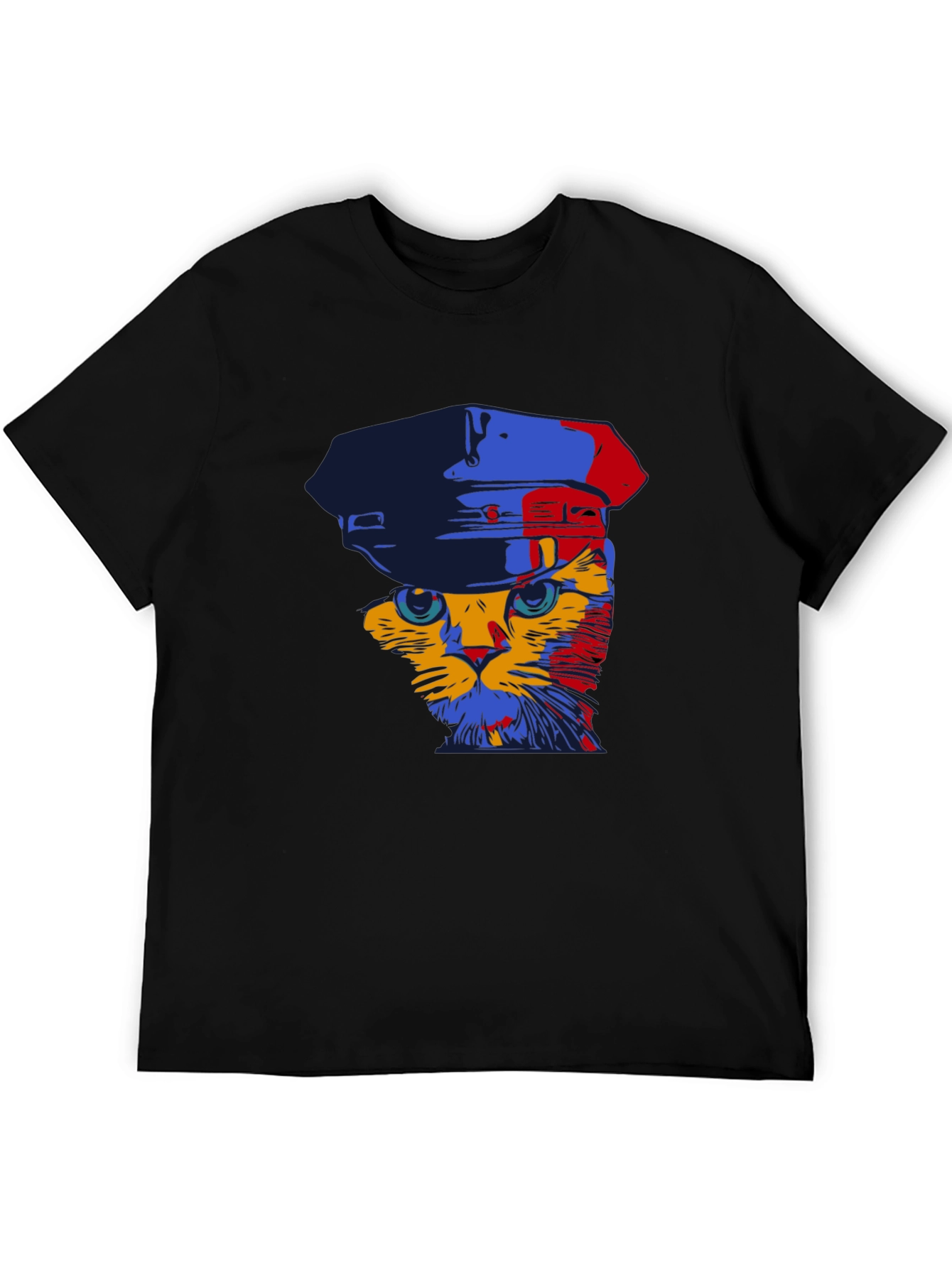 Cat in Hat Graphic Tee - Mens Black T-Shirt