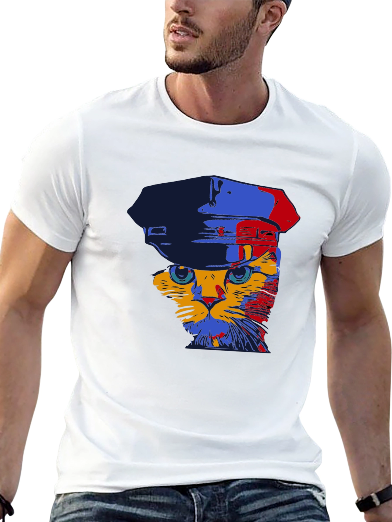Cat in Hat Graphic Tee - Mens Black T-Shirt