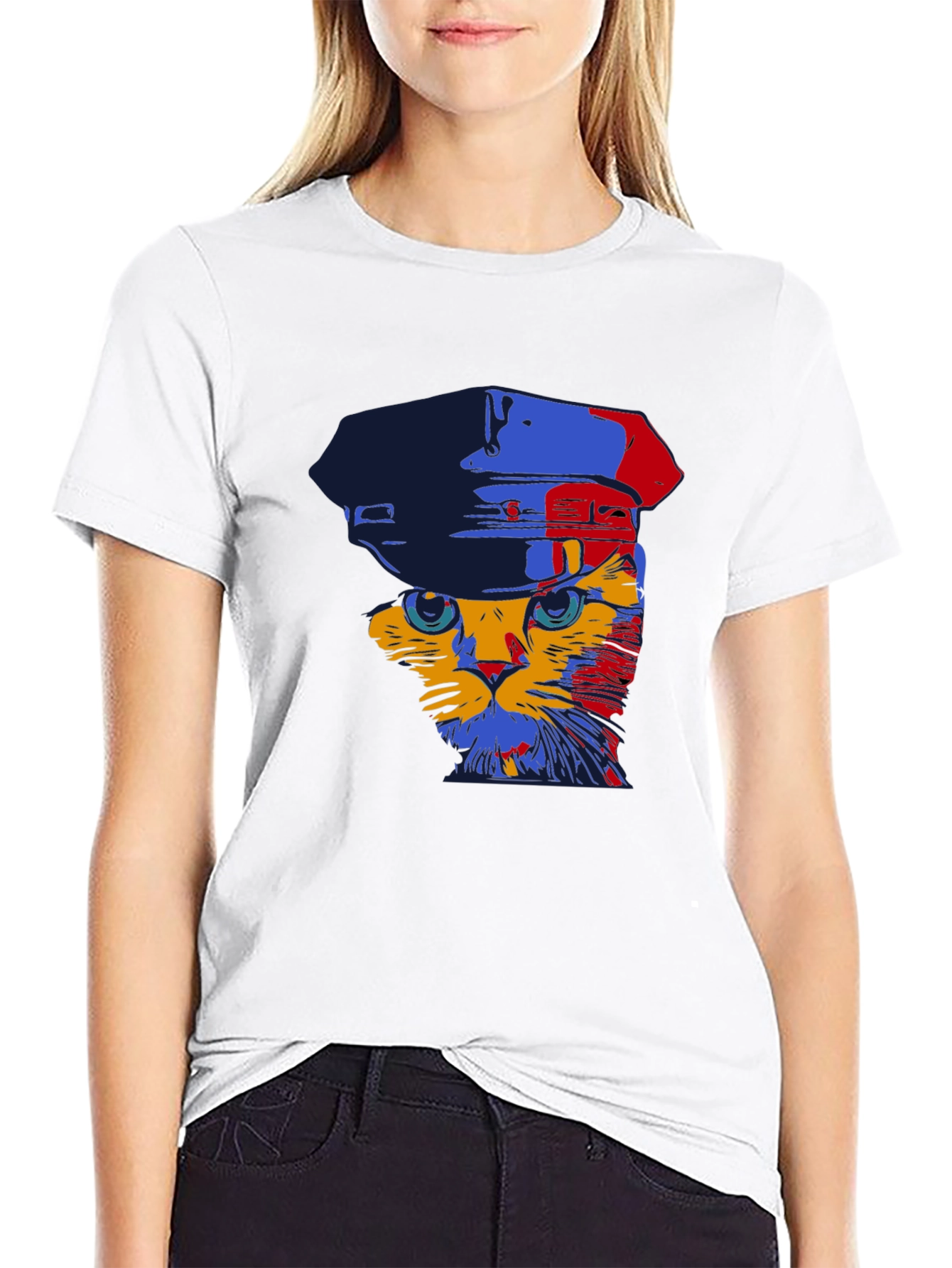 Cat in Hat Graphic Tee - Mens Black T-Shirt