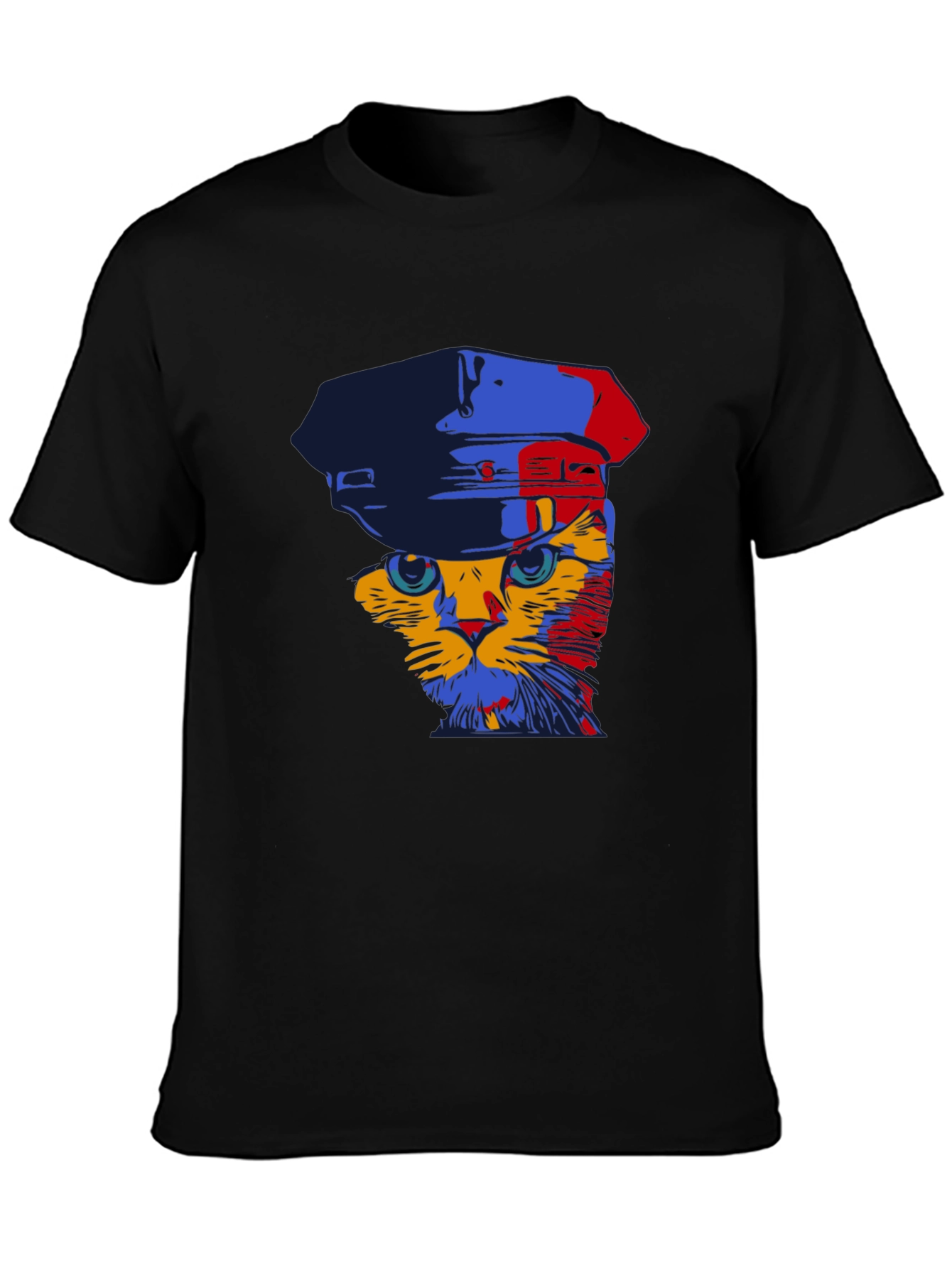 Cat in Hat Graphic Tee - Mens Black T-Shirt