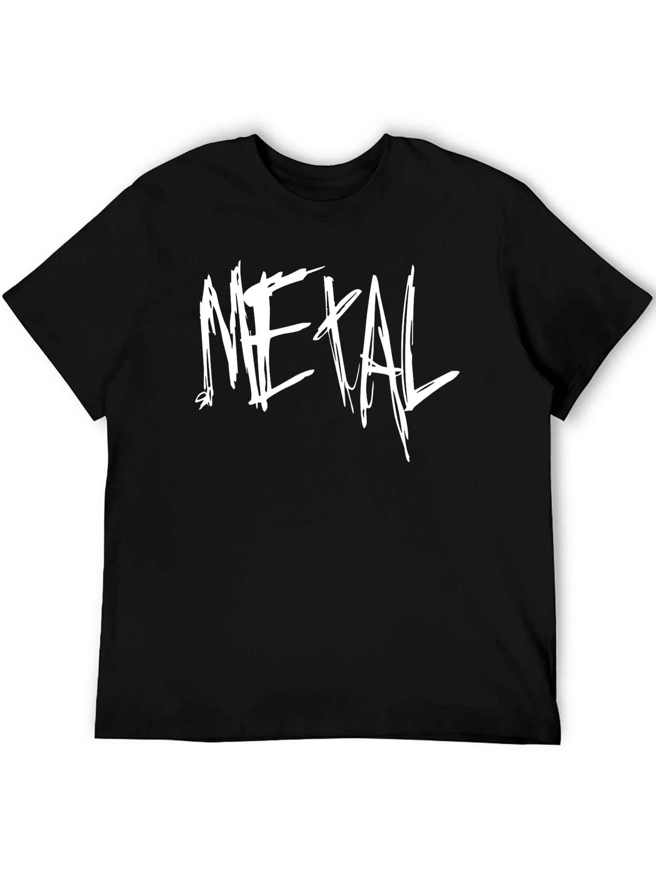 Metal Music T-Shirt - Black Crew Neck Graphic Tee