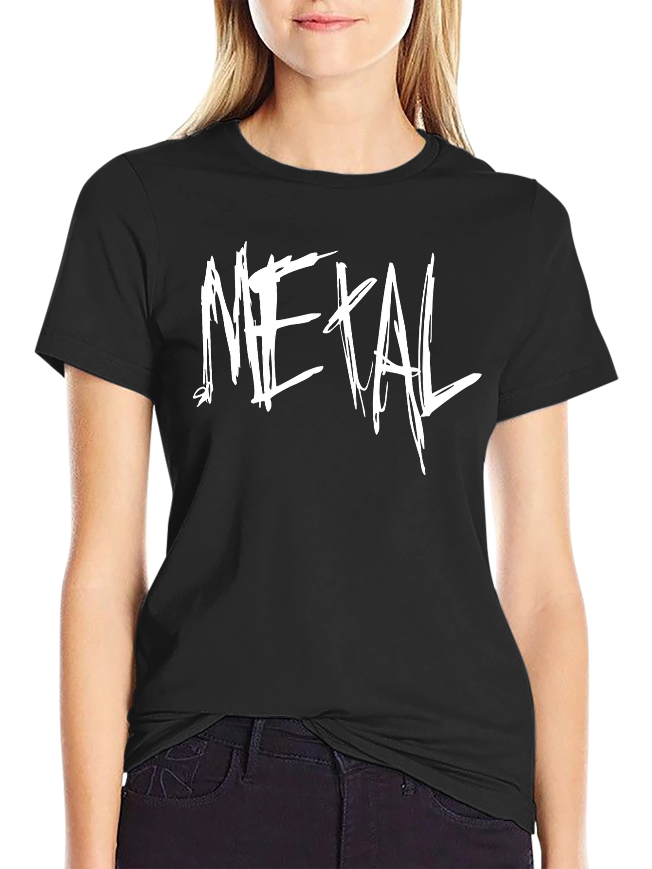 Metal Music T-Shirt - Black Crew Neck Graphic Tee