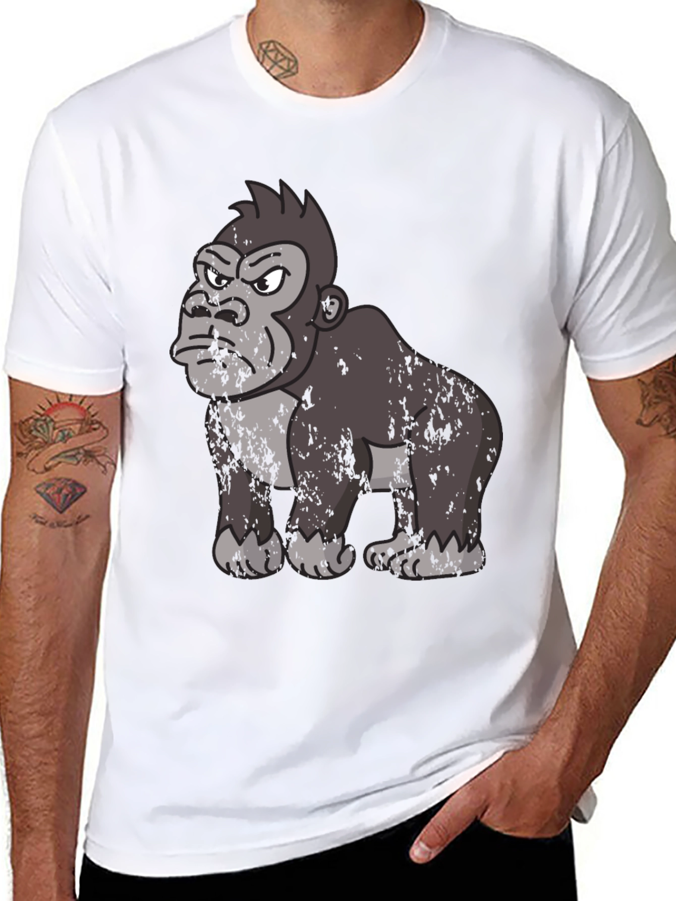 Angry Gorilla Graphic T-Shirt - Black