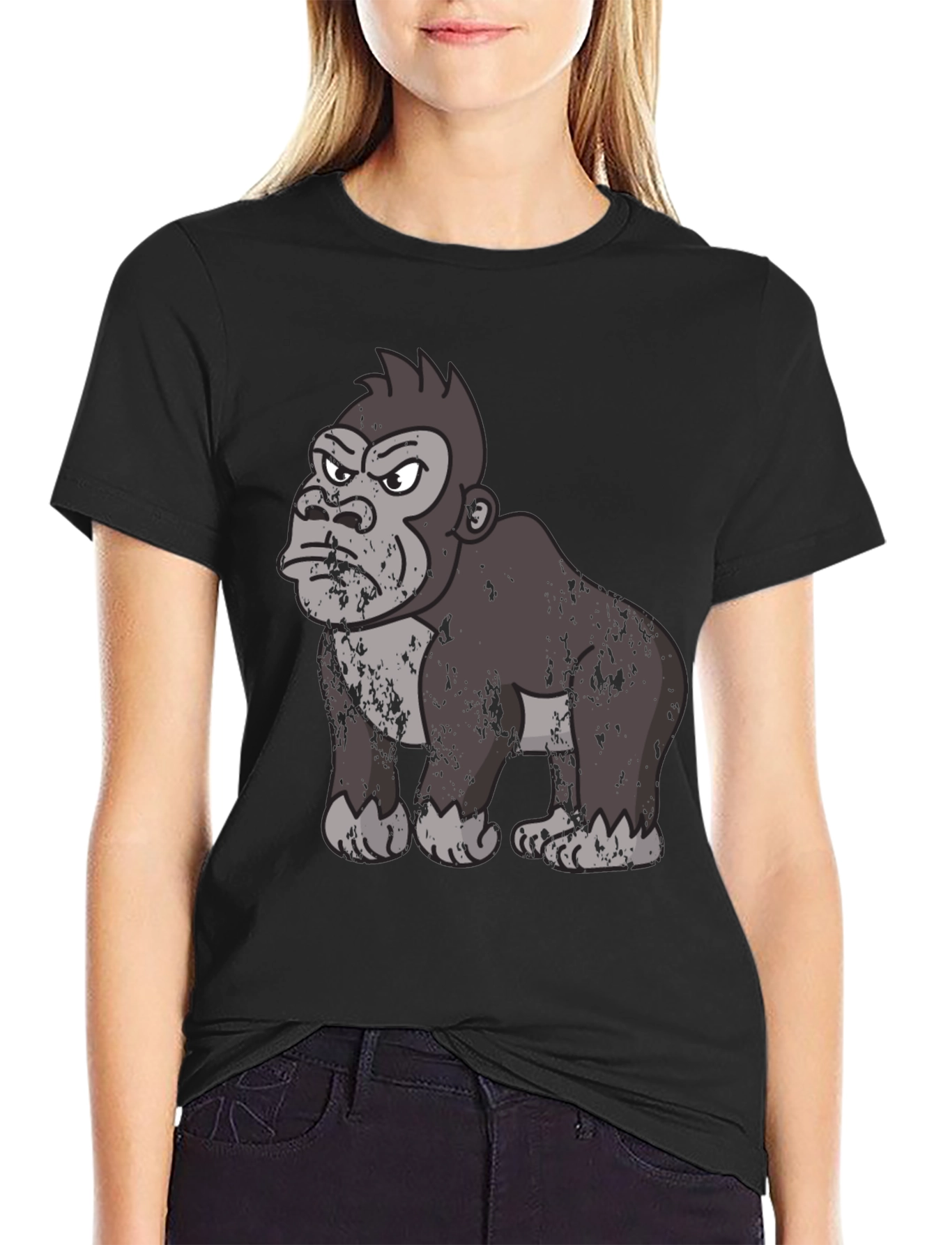 Angry Gorilla Graphic T-Shirt - Black