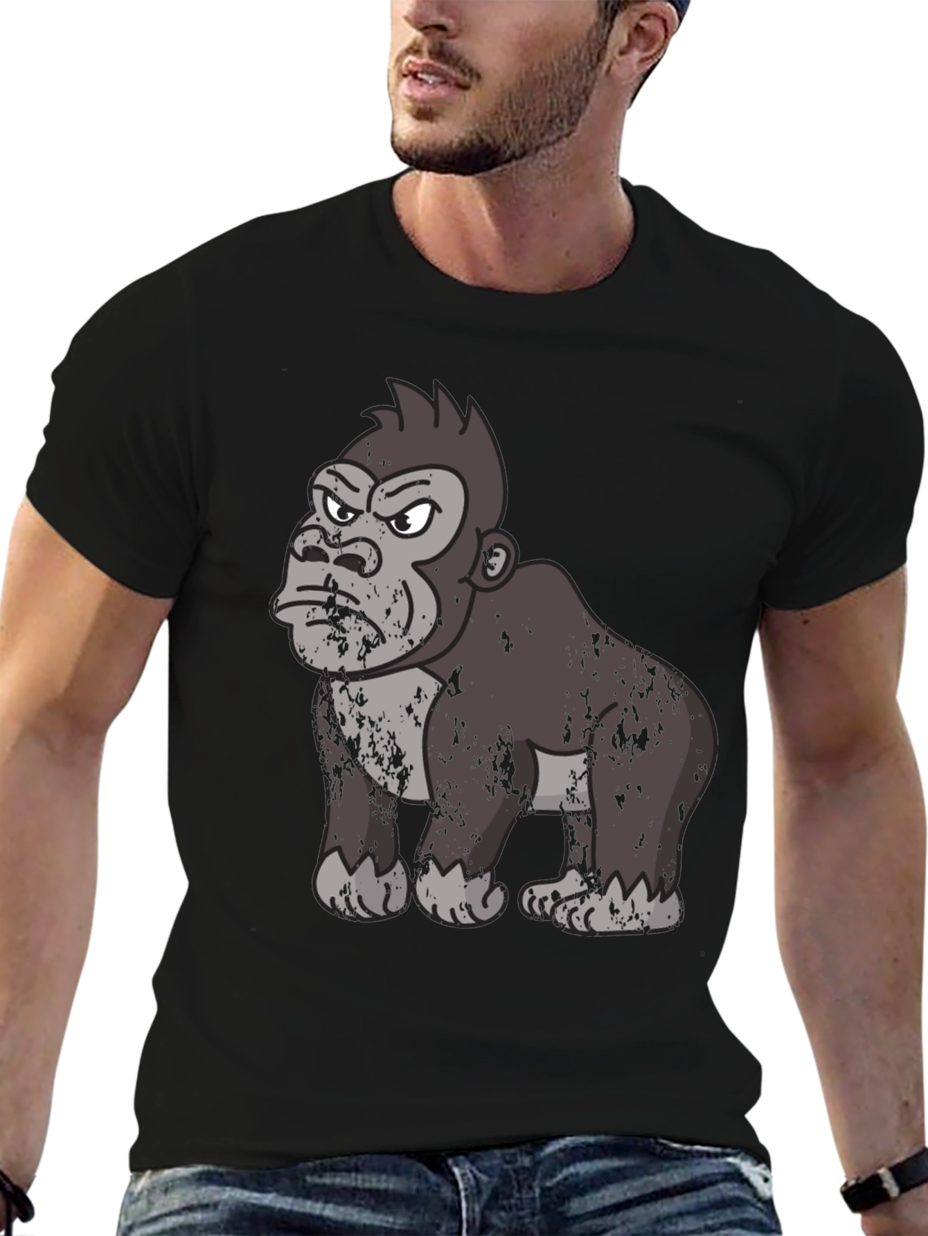 Angry Gorilla Graphic T-Shirt - Black