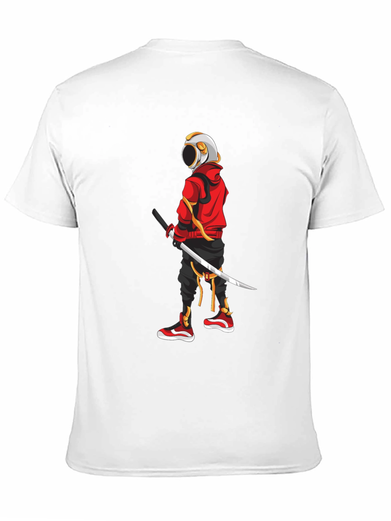 Urban Samurai Graphic Tee - Black Cotton T-Shirt