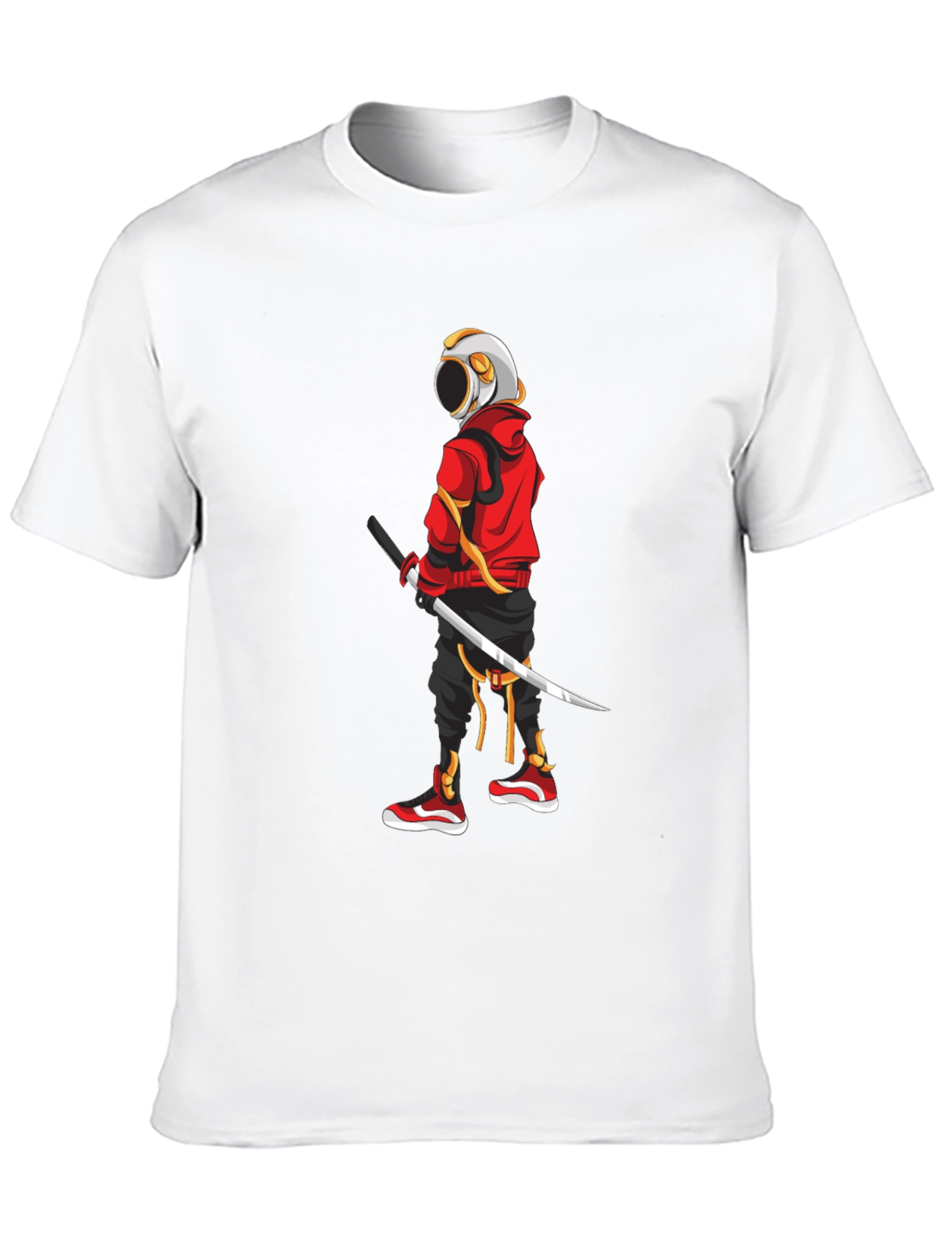 Urban Samurai Graphic Tee - Black Cotton T-Shirt