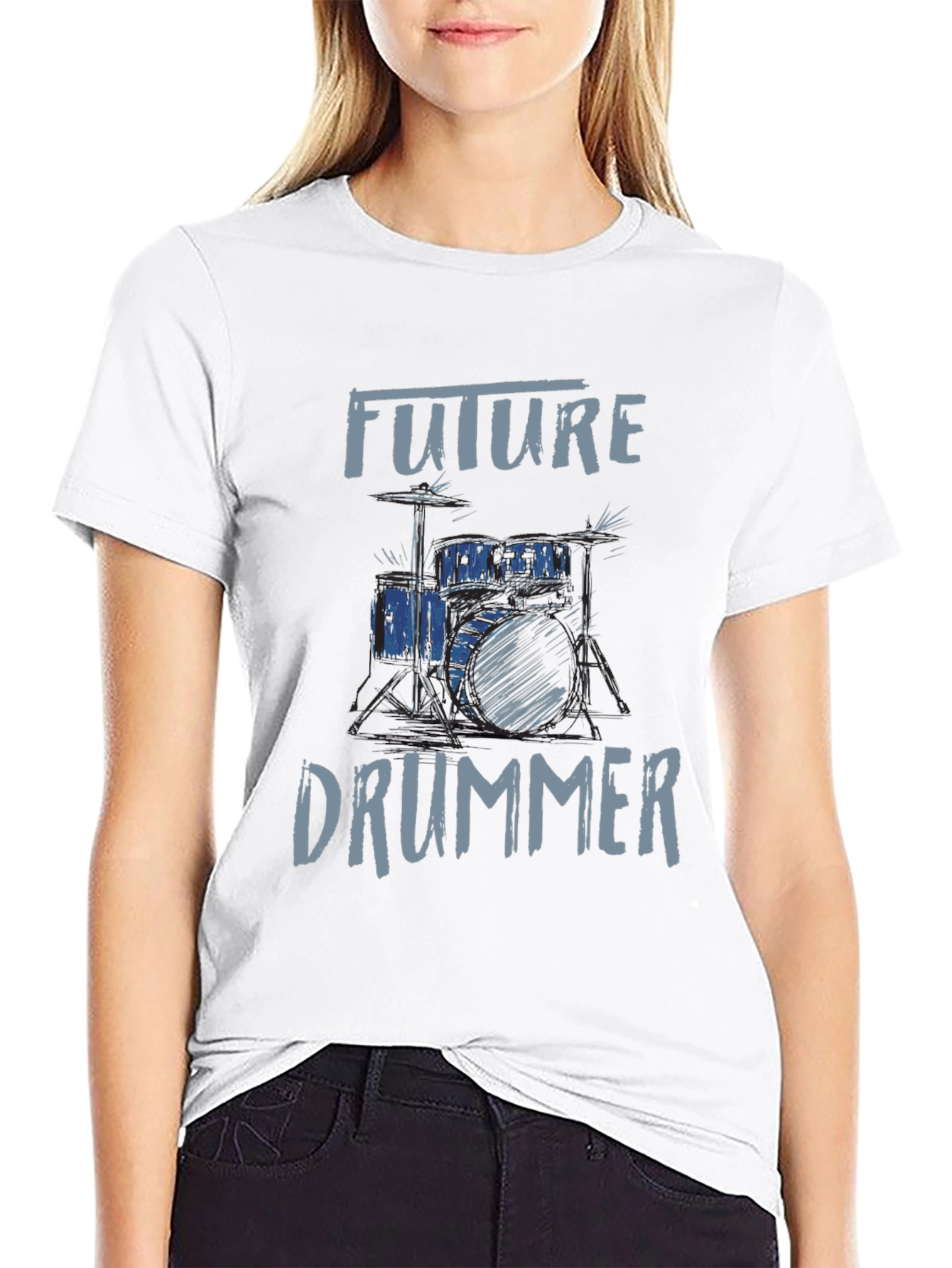Future Drummer Graphic Tee - Music Lovers T-Shirt