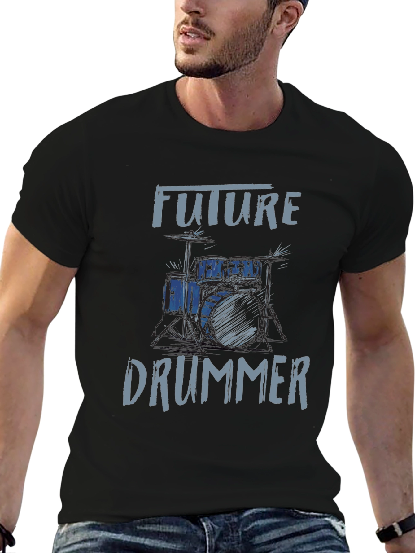 Future Drummer Graphic Tee - Music Lovers T-Shirt