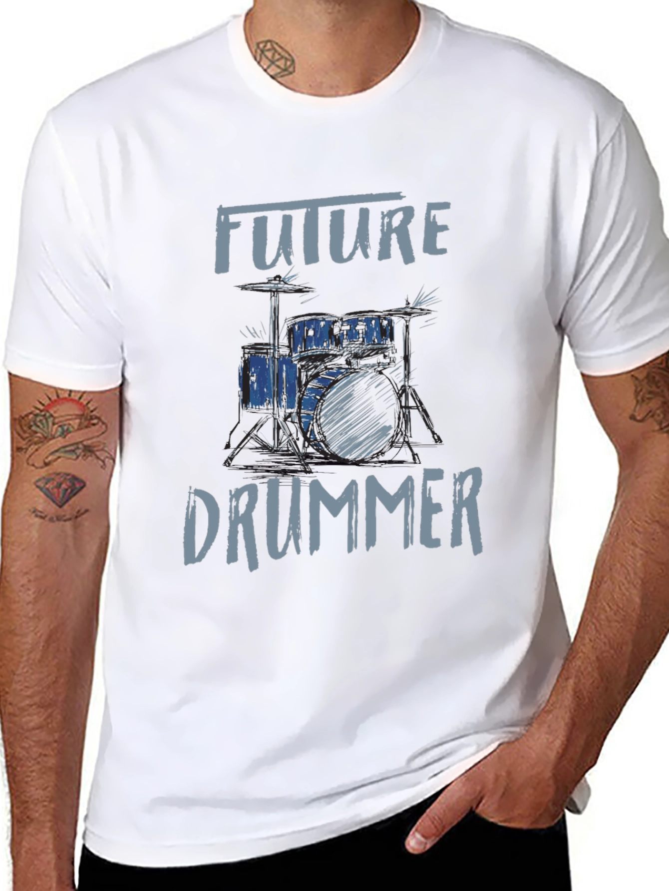 Future Drummer Graphic Tee - Music Lovers T-Shirt