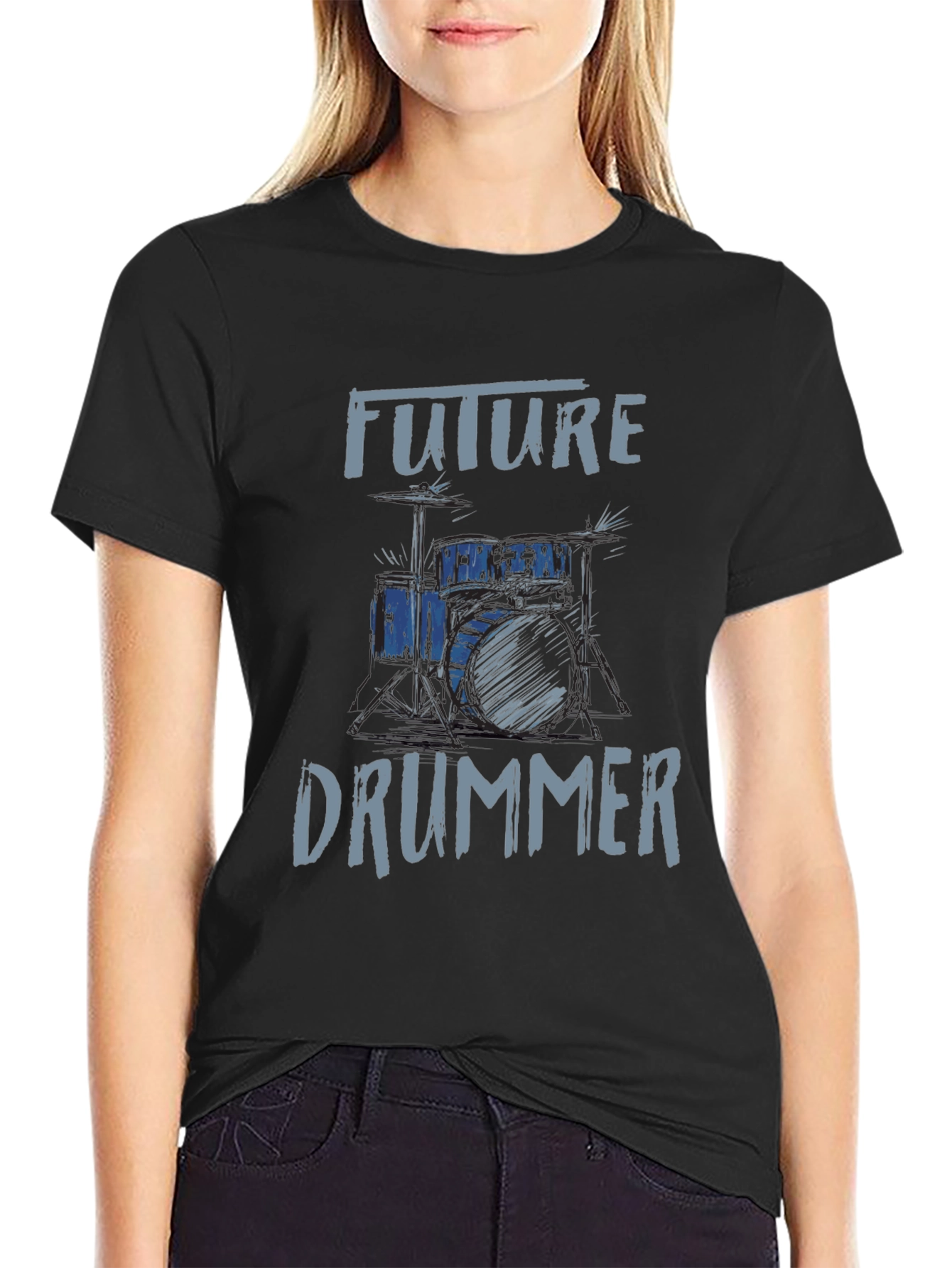 Future Drummer Graphic Tee - Music Lovers T-Shirt