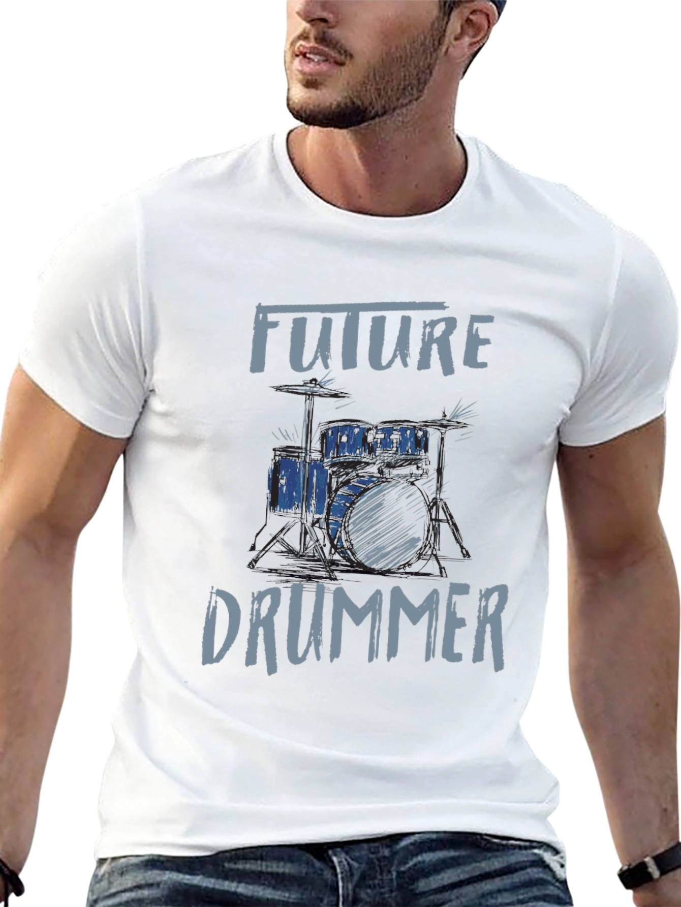 Future Drummer Graphic Tee - Music Lovers T-Shirt