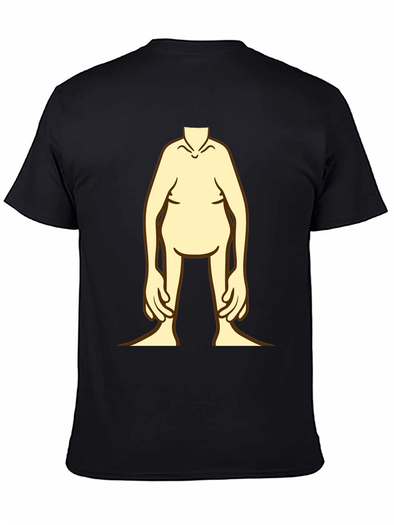 Funny Cartoon Body Black T-Shirt