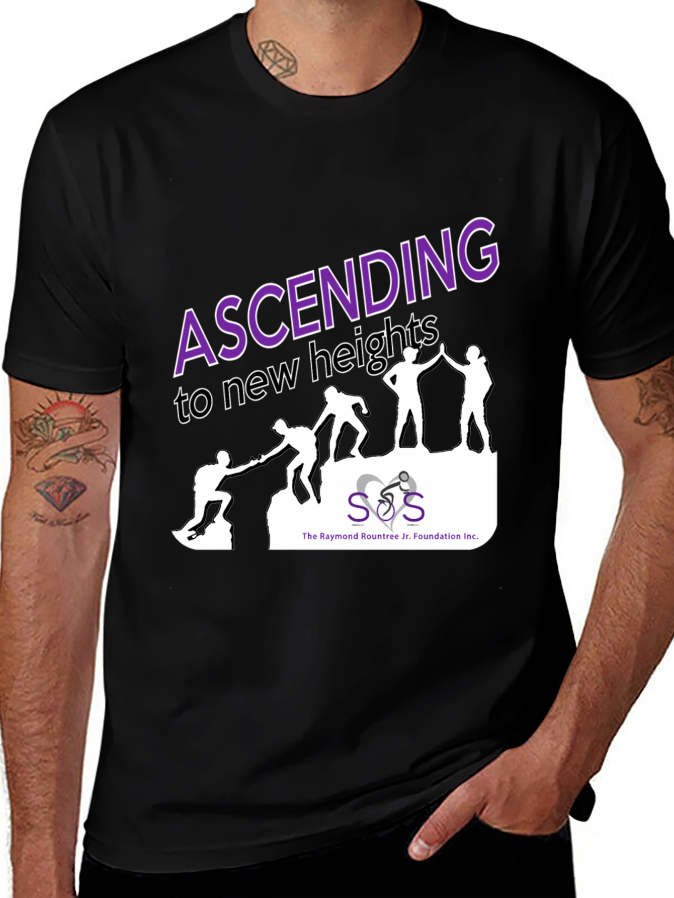 Ascending Heights Graphic Tee - Black Cotton Blend