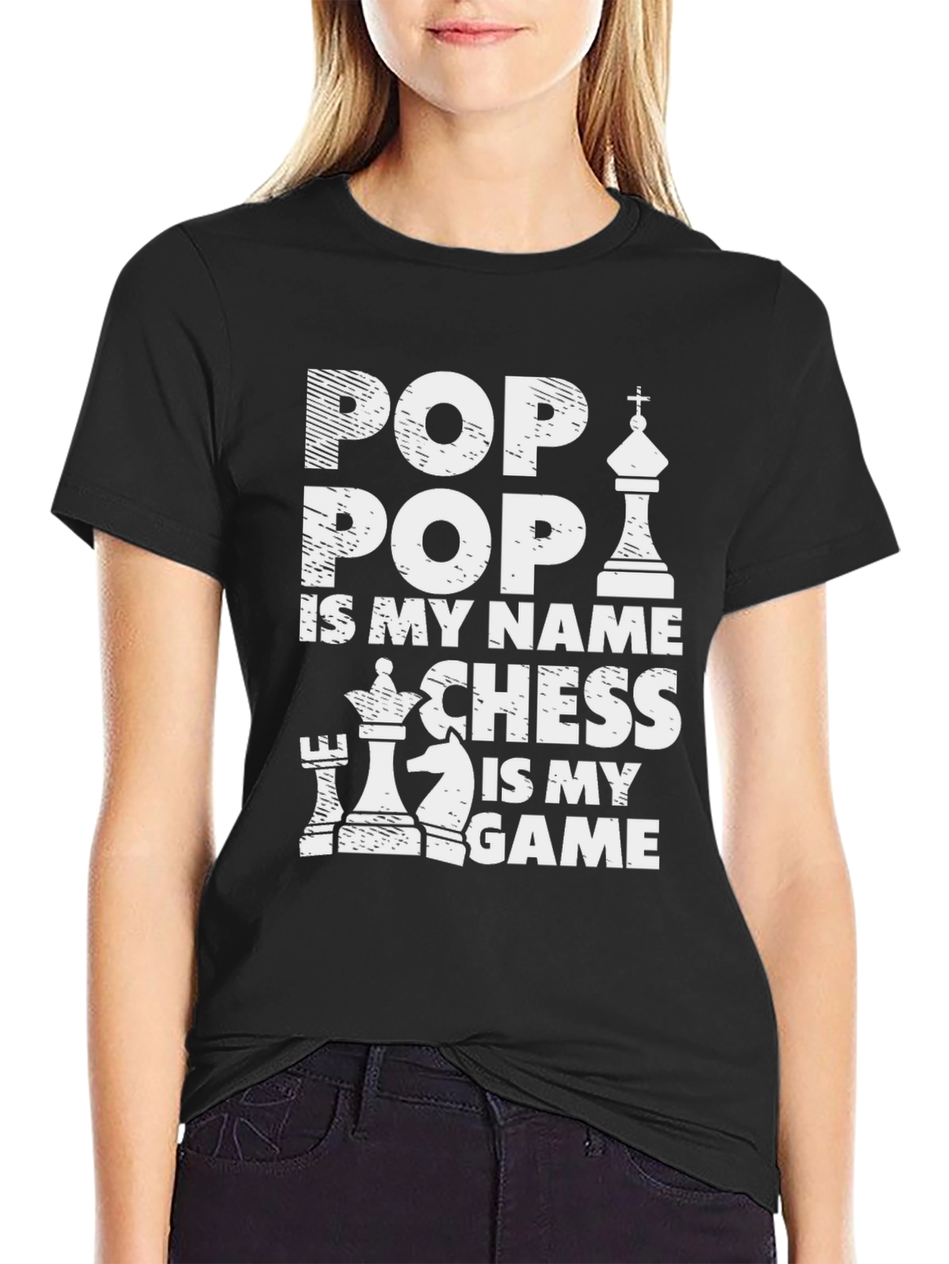 Pop Pop Chess Graphic T-Shirt