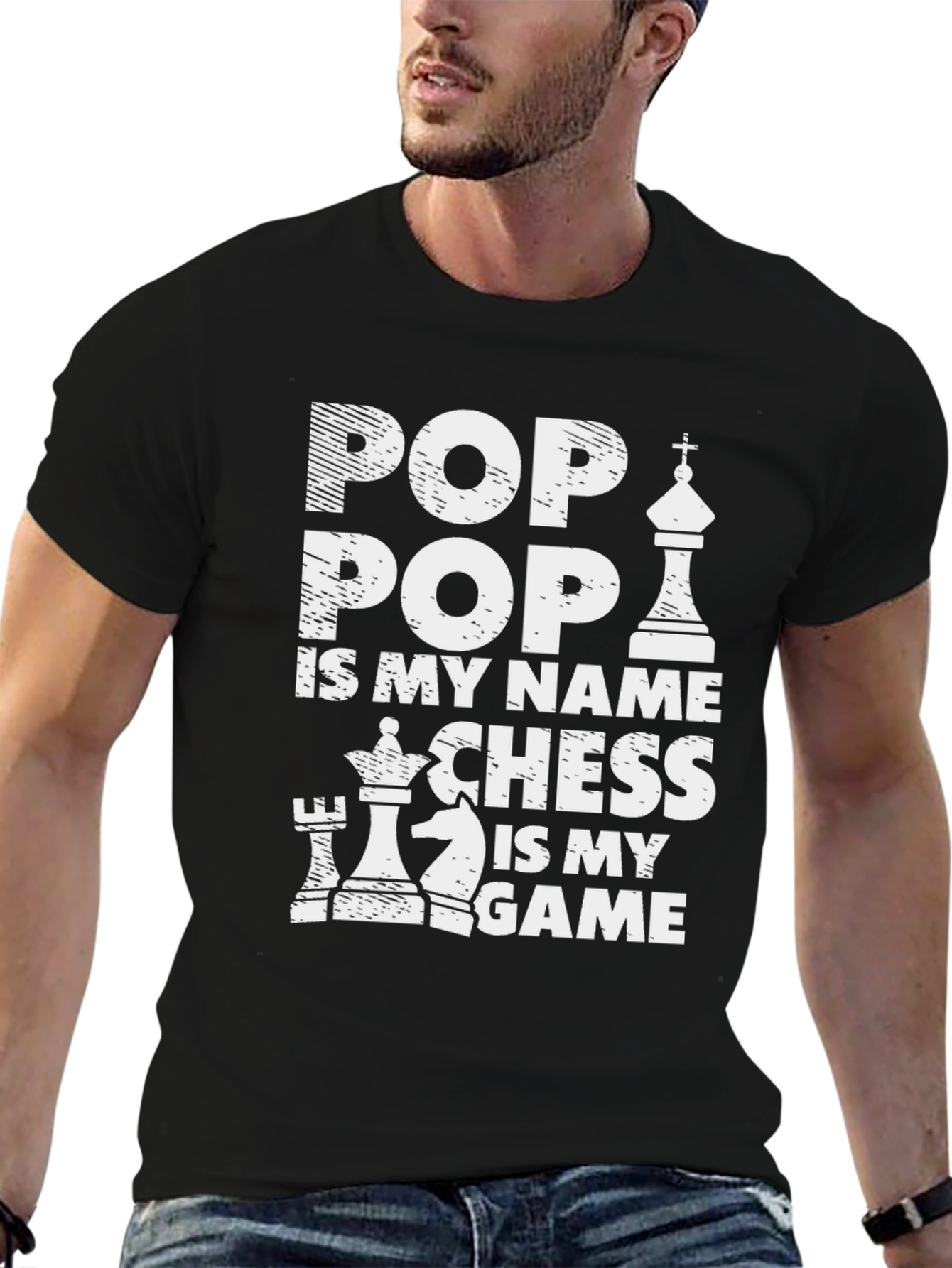 Pop Pop Chess Graphic T-Shirt