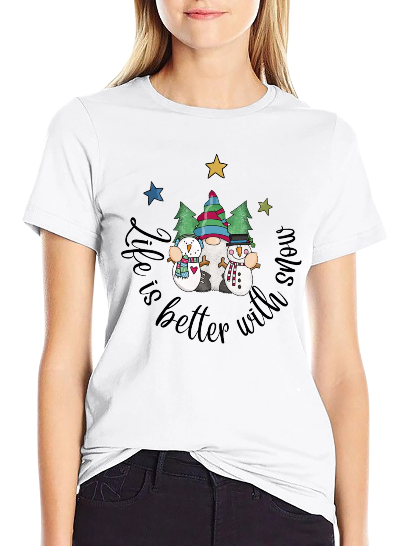 Snowman Graphic Tee - Winter Fun