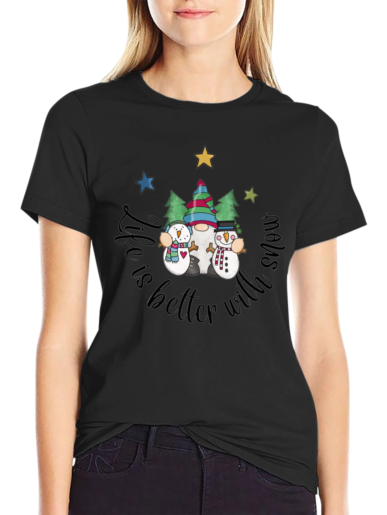 Snowman Graphic Tee - Winter Fun