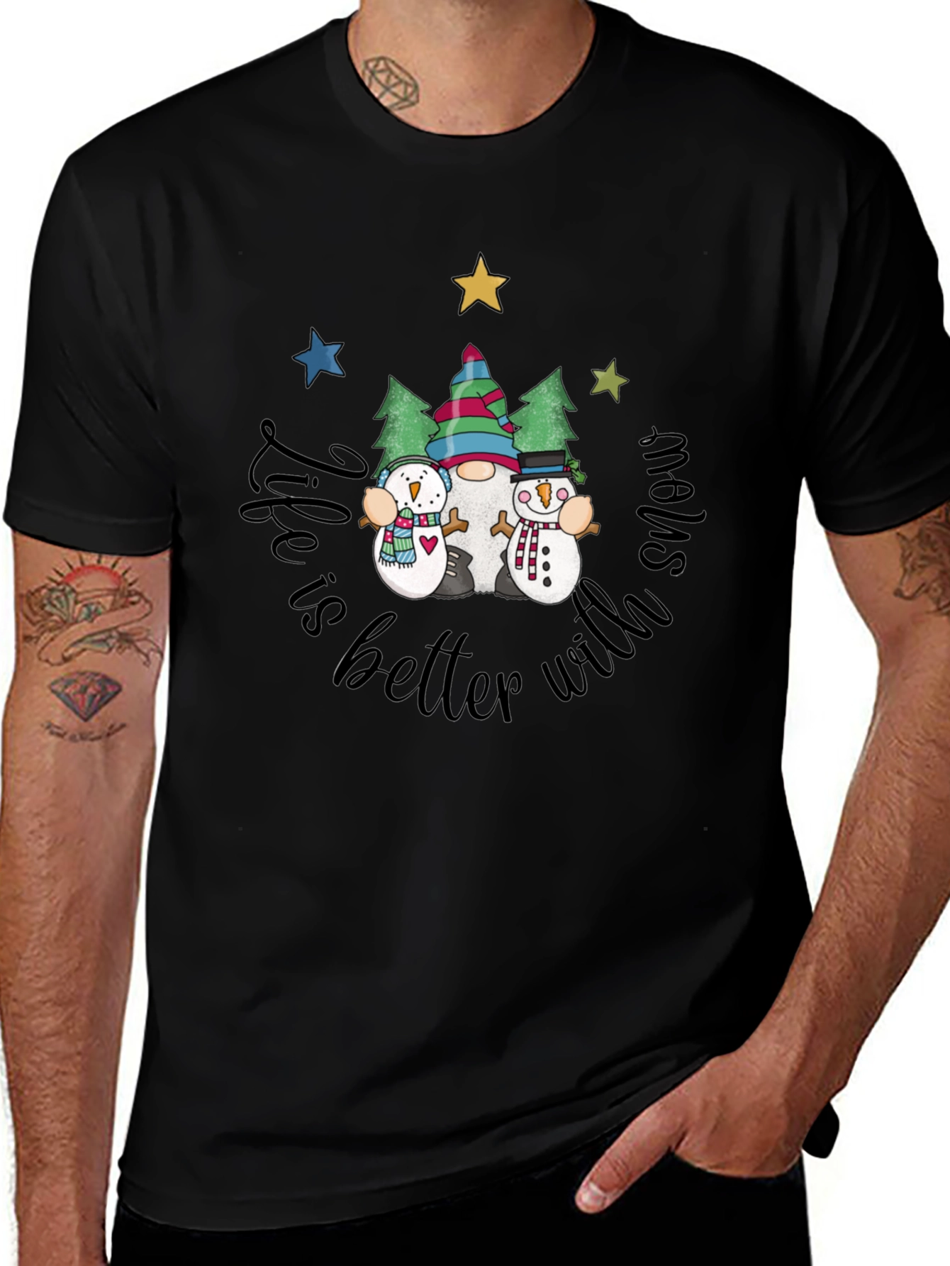Snowman Graphic Tee - Winter Fun