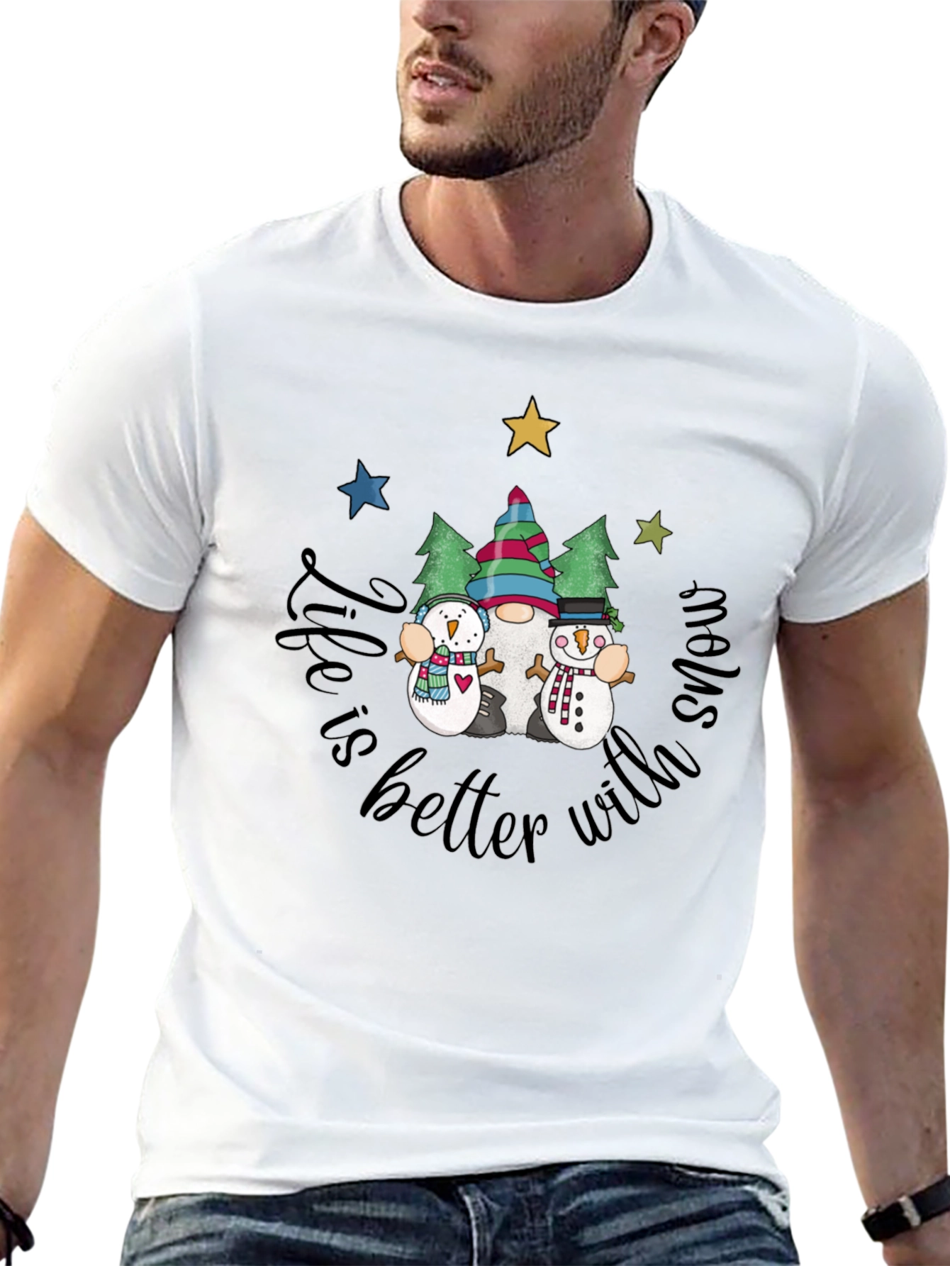 Snowman Graphic Tee - Winter Fun