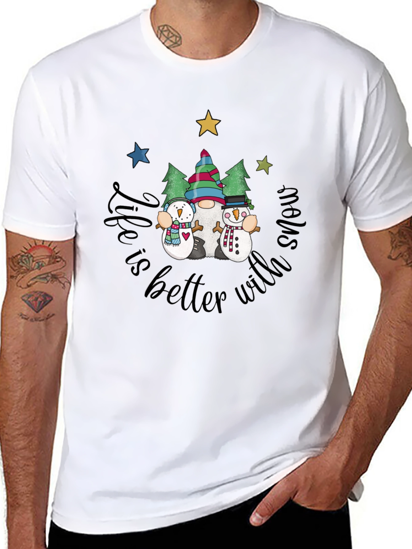Snowman Graphic Tee - Winter Fun
