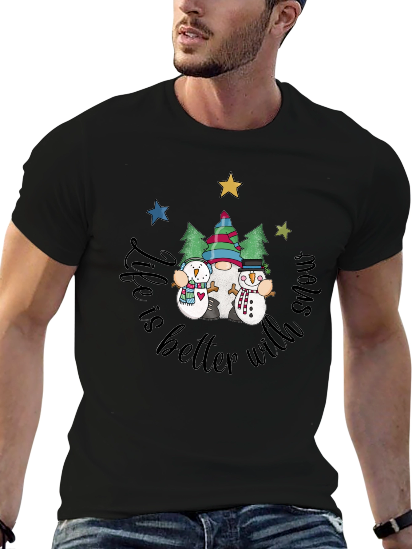 Snowman Graphic Tee - Winter Fun
