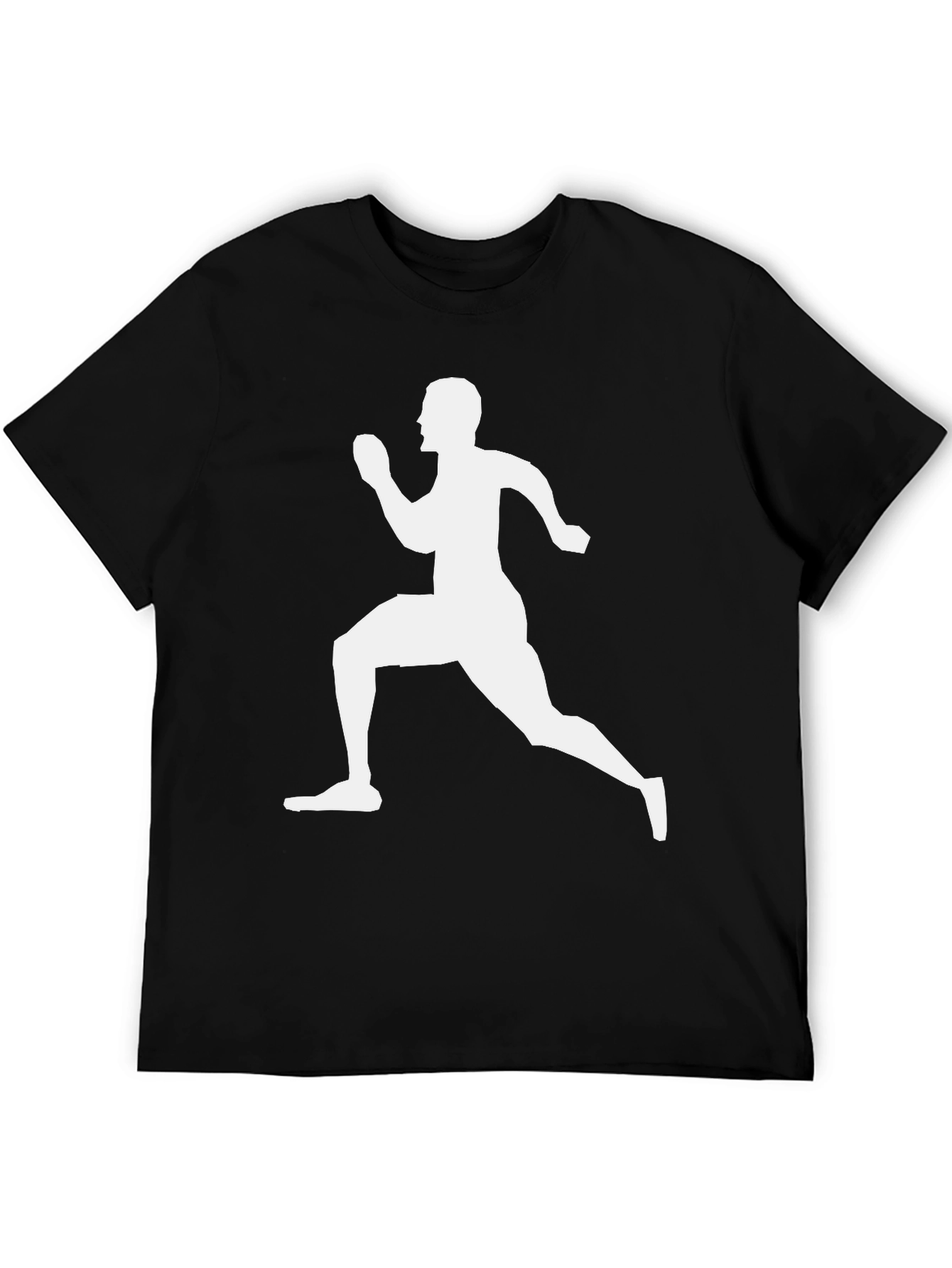 Mens Black T-Shirt with Runner Graphic