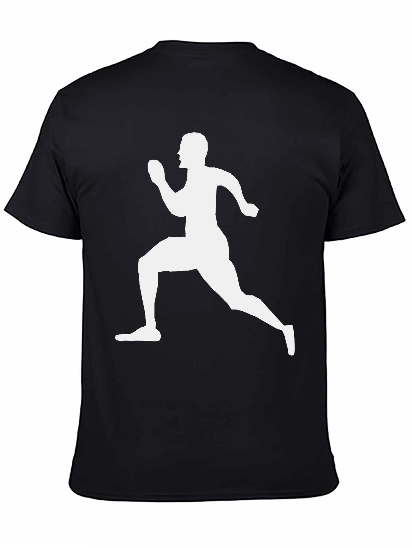Mens Black T-Shirt with Runner Graphic