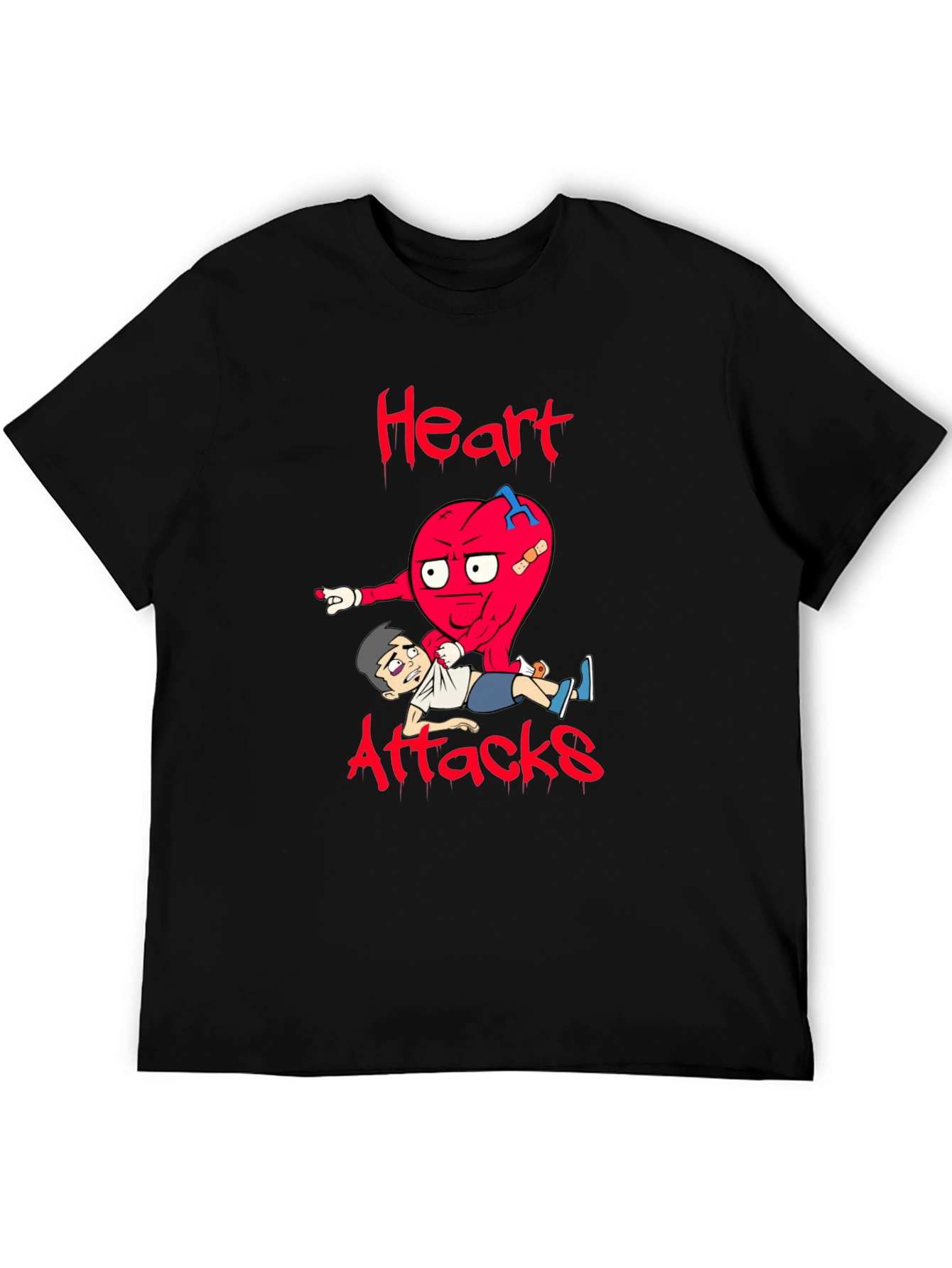 Heart Attacks Graphic Tee Funny Cartoon