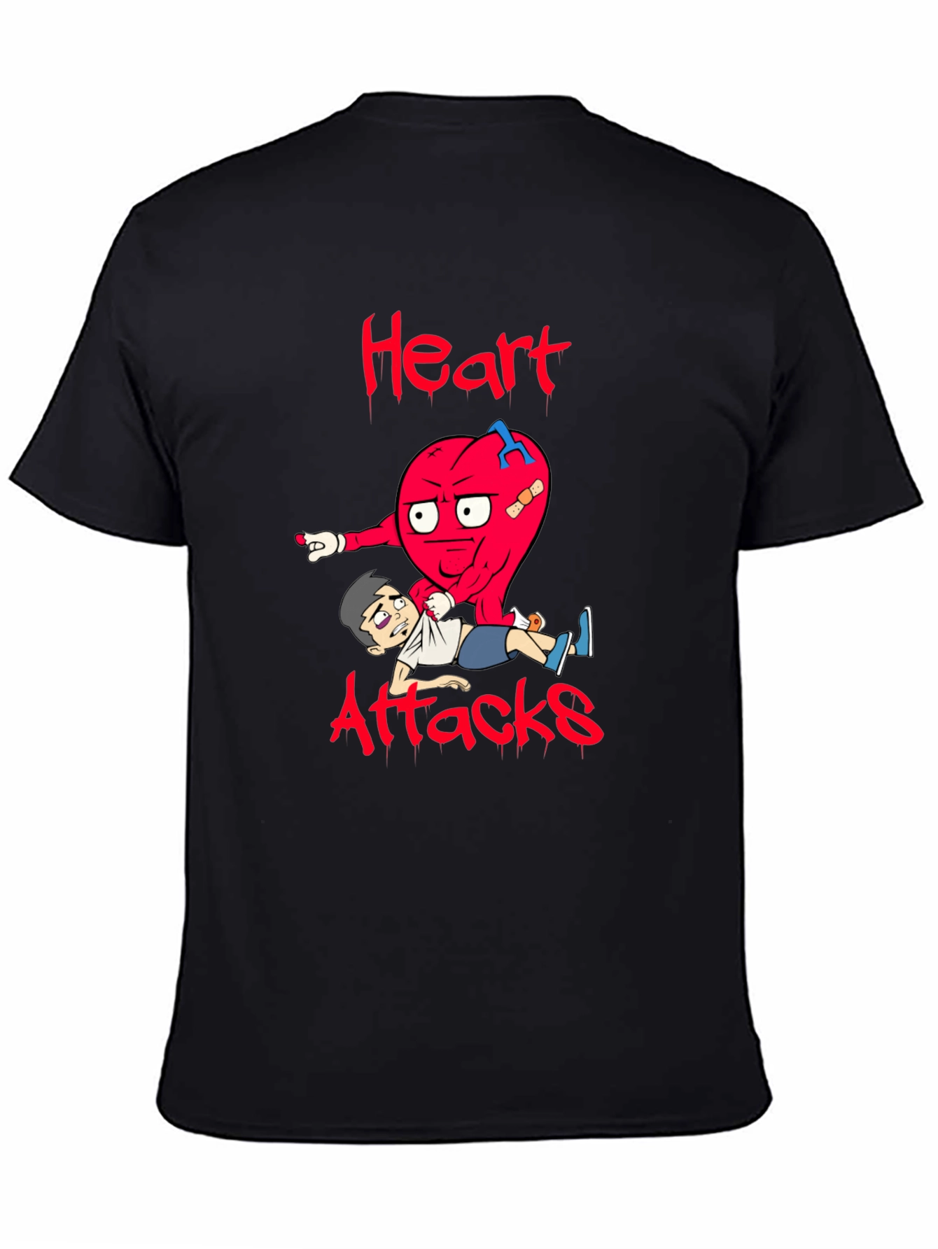 Heart Attacks Graphic Tee Funny Cartoon