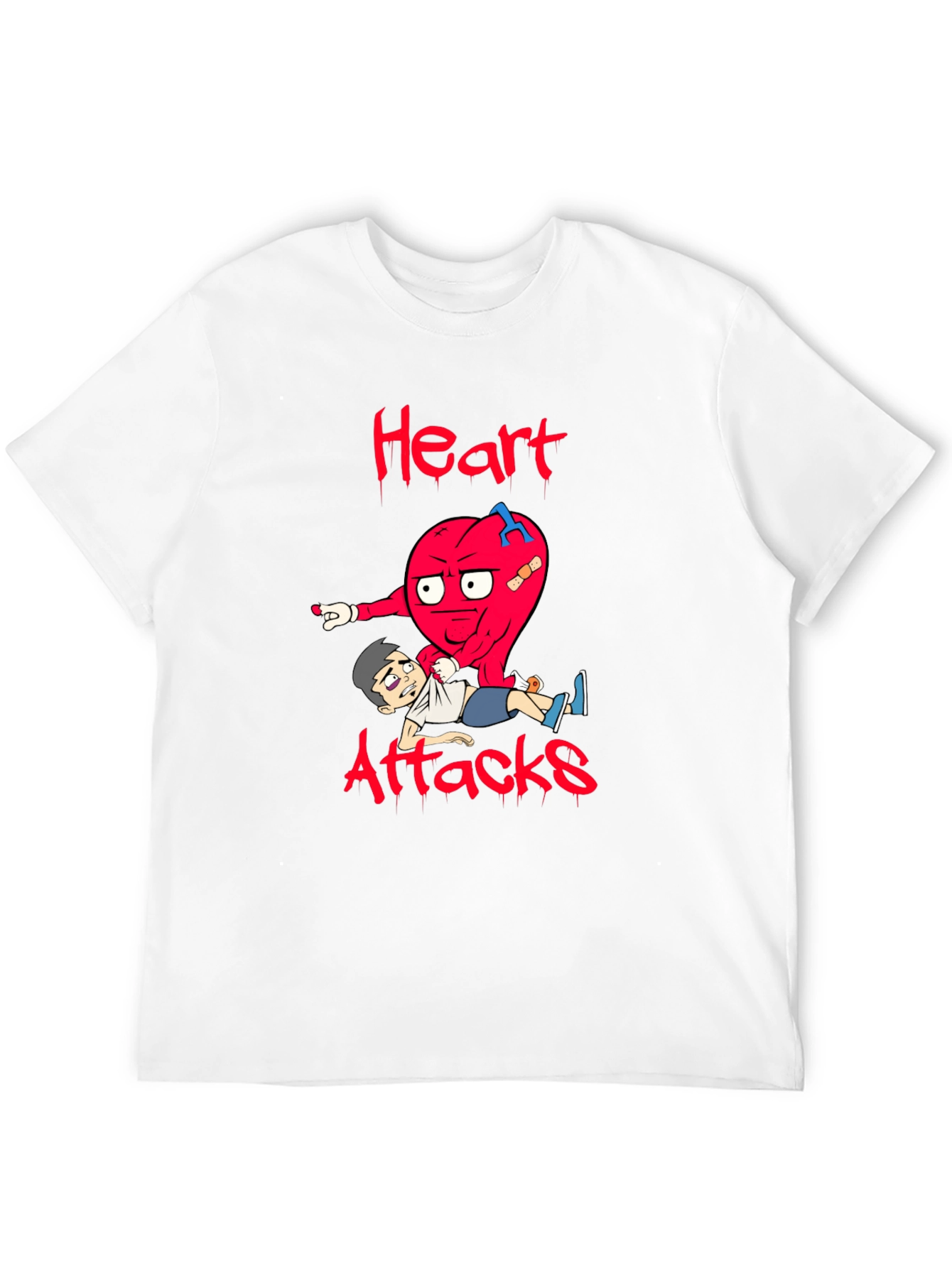 Heart Attacks Graphic Tee Funny Cartoon