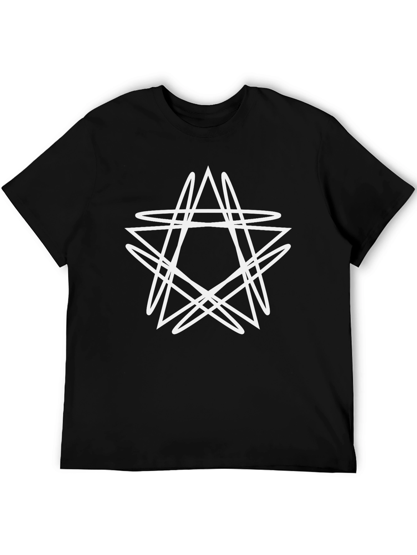 Occult Star Graphic Print Black Tee