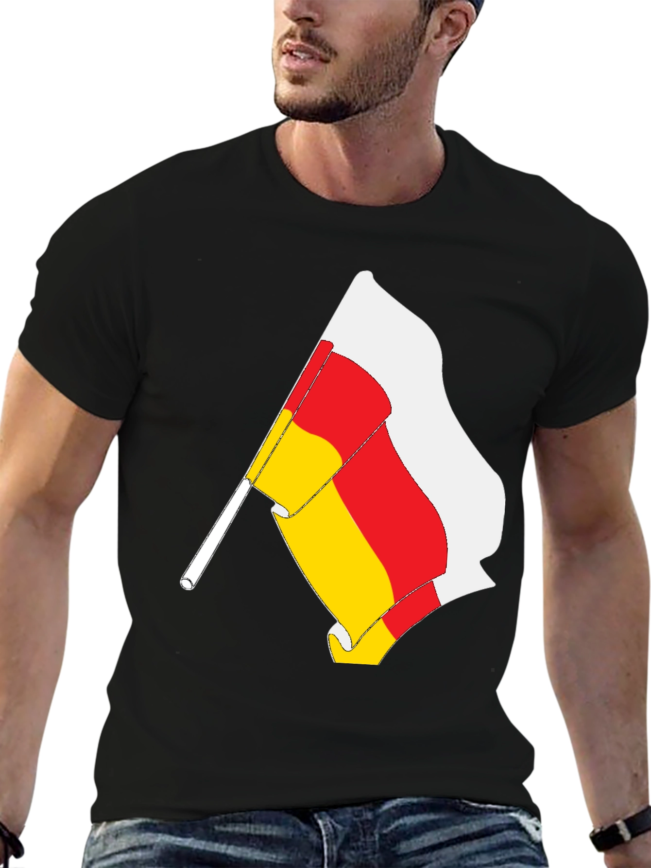 South Ossetia Flag T-Shirt - Black Cotton Tee