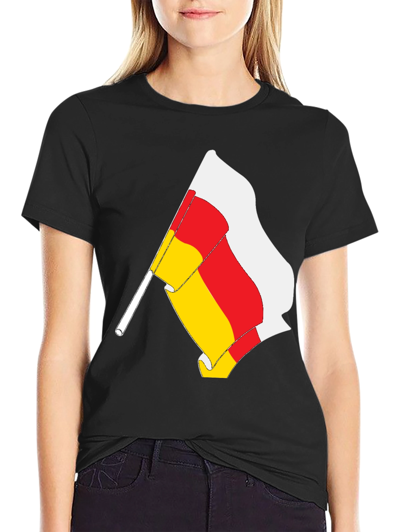 South Ossetia Flag T-Shirt - Black Cotton Tee