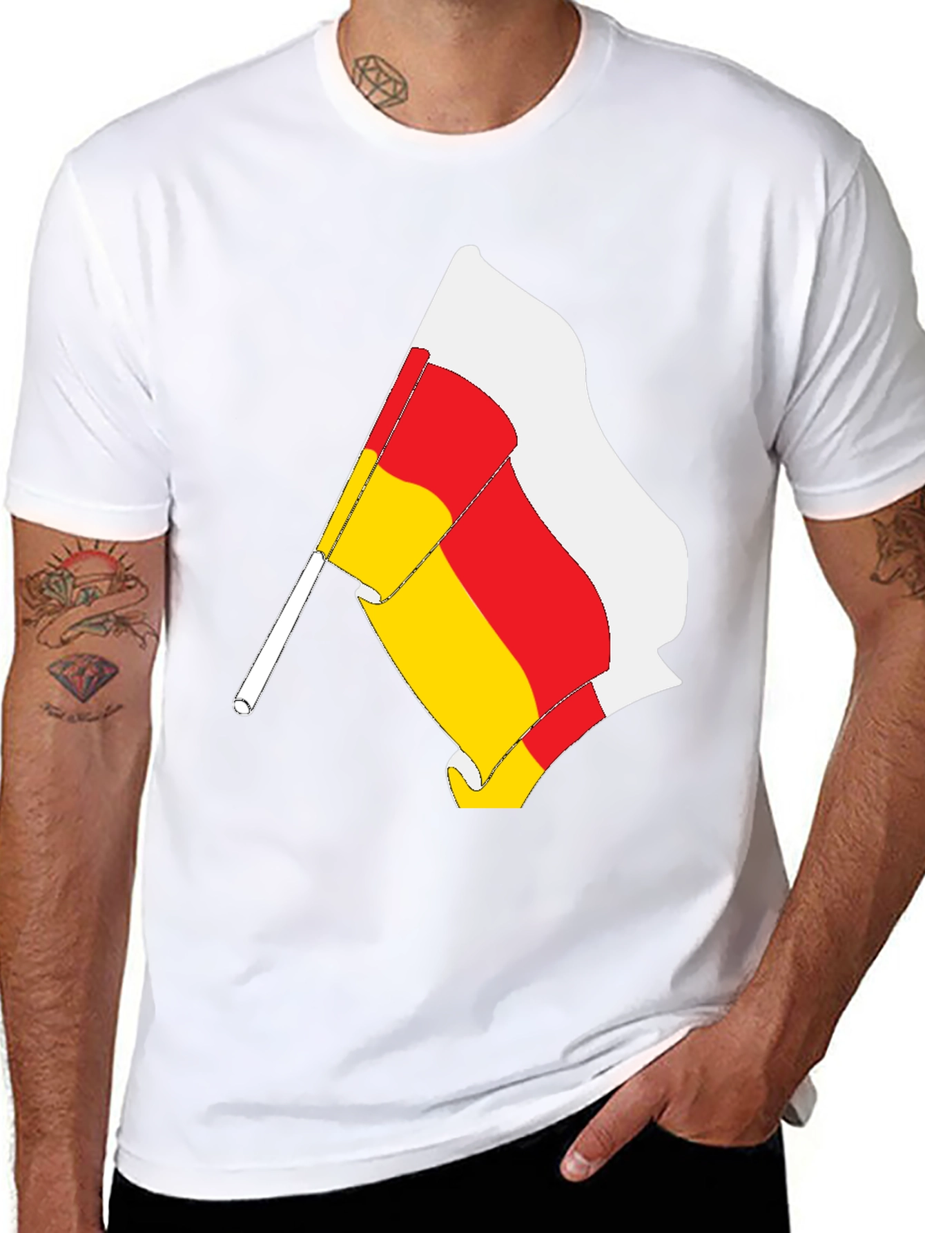 South Ossetia Flag T-Shirt - Black Cotton Tee