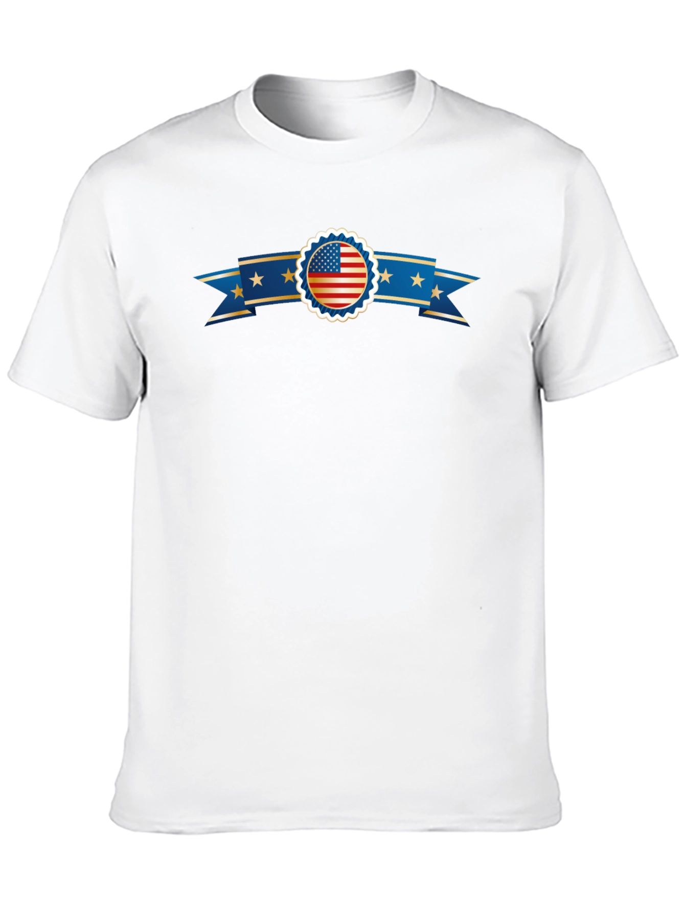 American Flag Ribbon Graphic Black T-Shirt