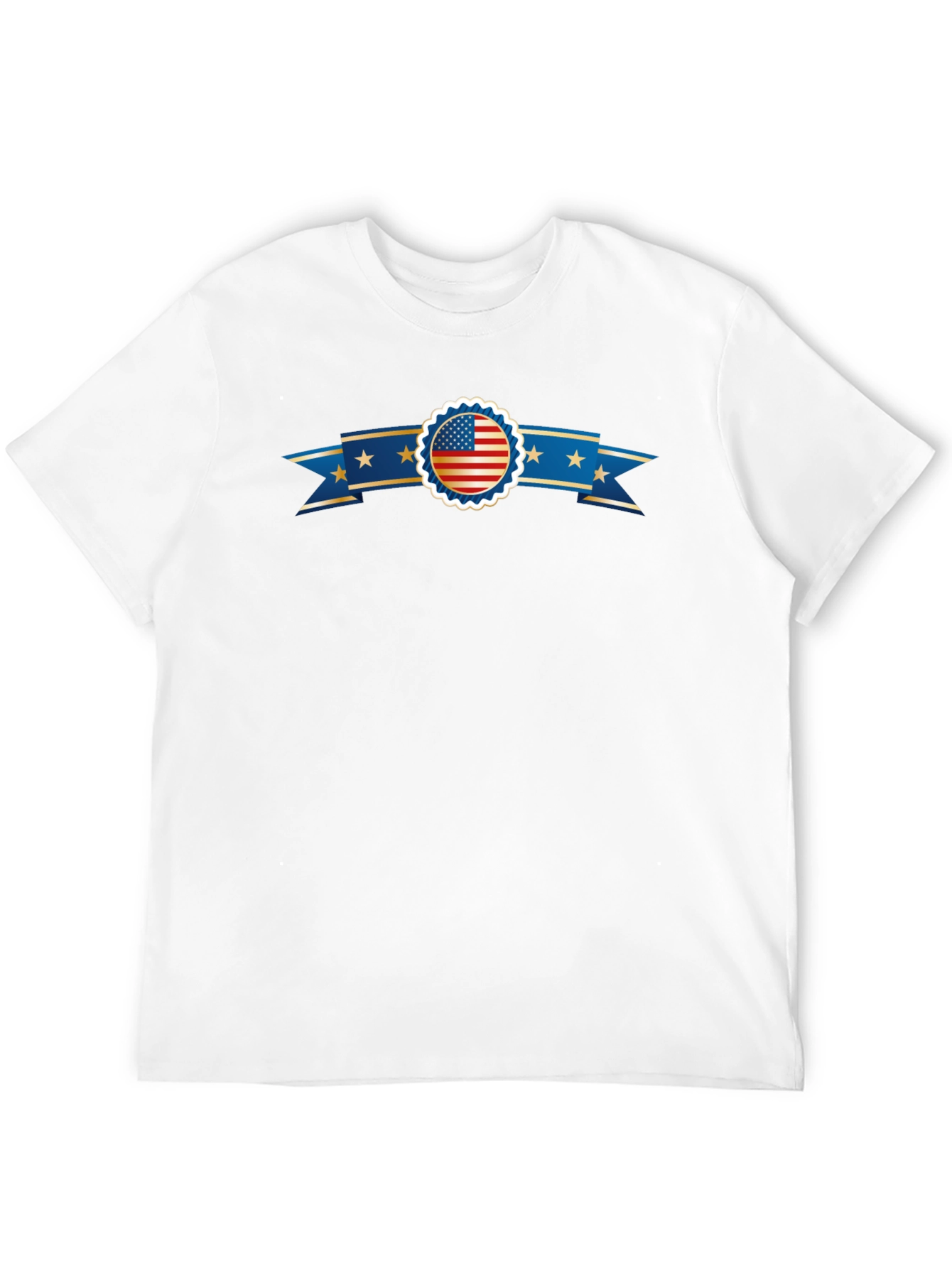 American Flag Ribbon Graphic Black T-Shirt